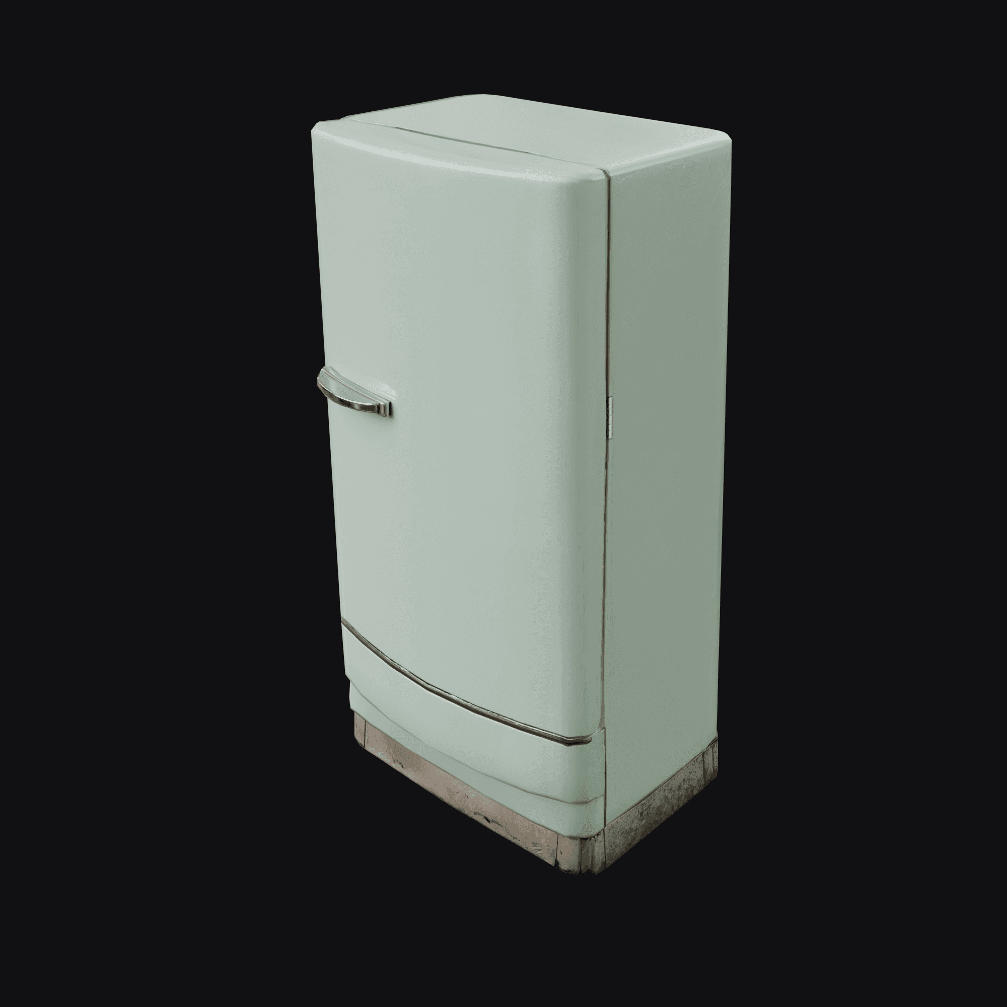 1950s Refrigerator, free Blender 3D model render