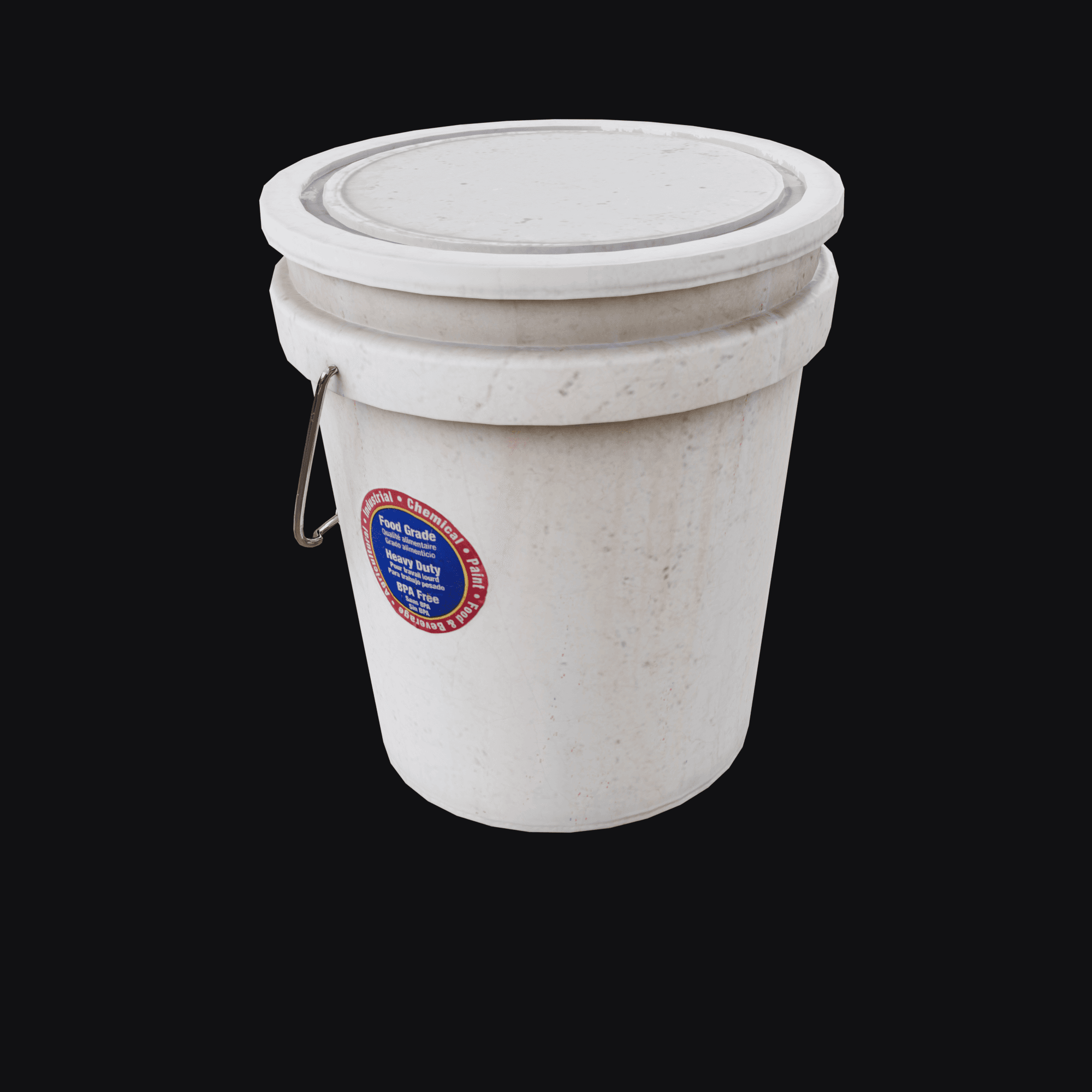 5 Gallon Bucket, free Blender 3D model render