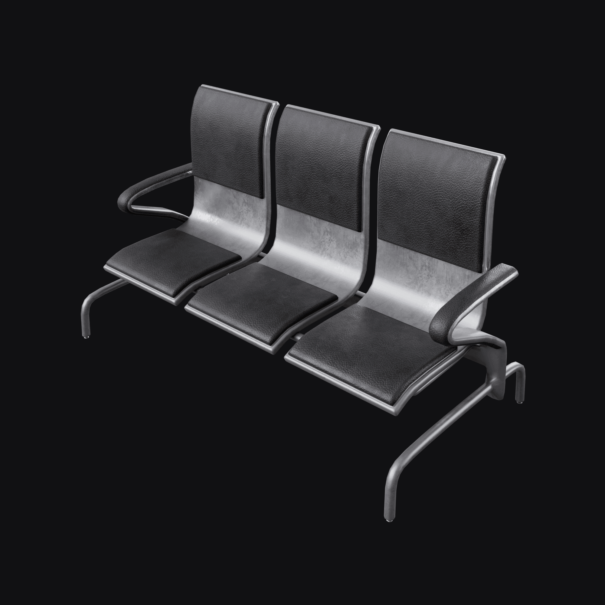 Airport Chair Set, free Blender 3D model render