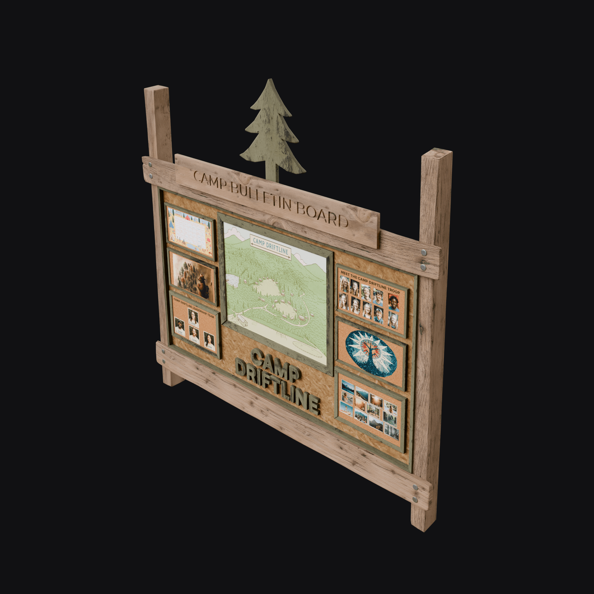 Bulletin Board, free Blender 3D model render