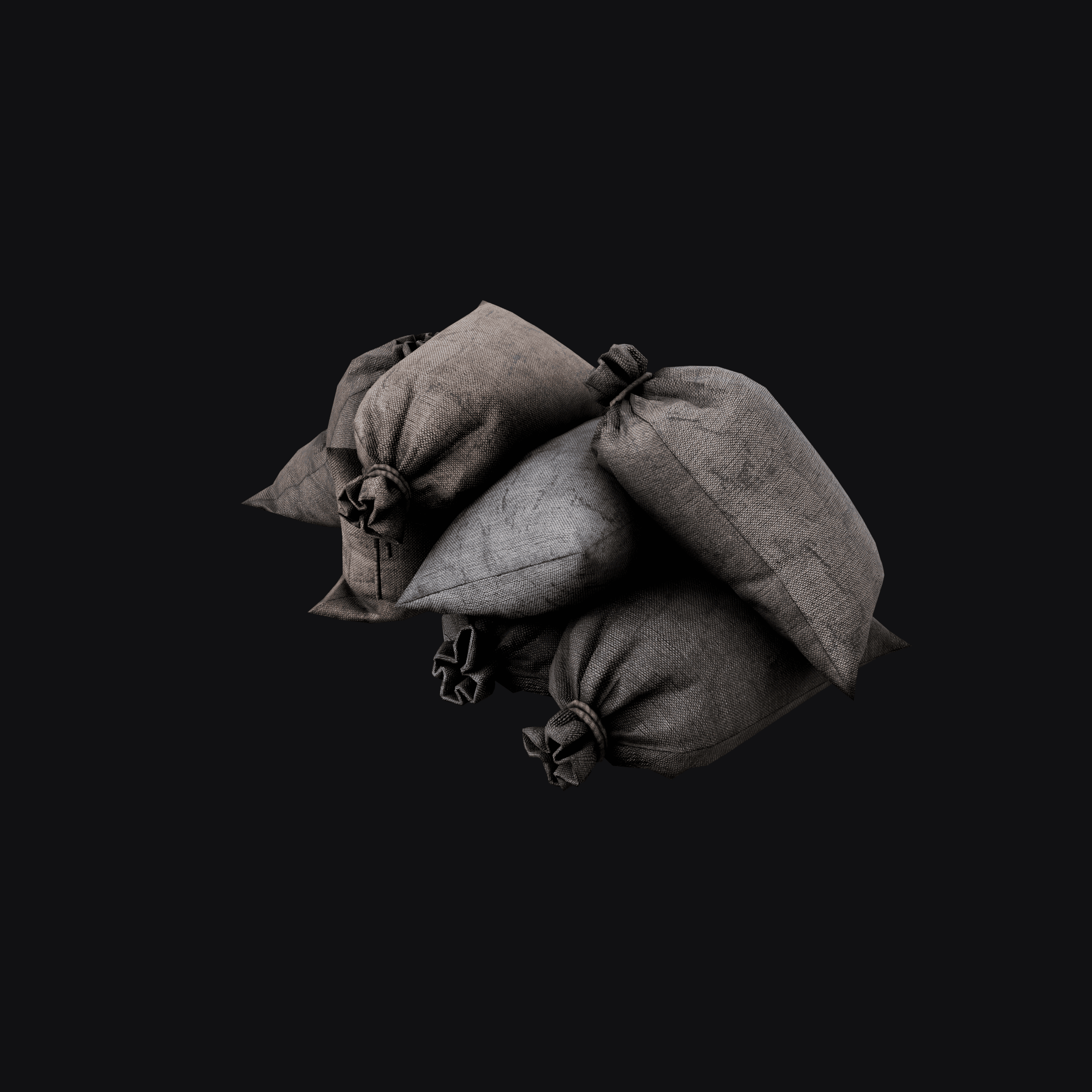 Burlap Sack A, free Blender 3D model render