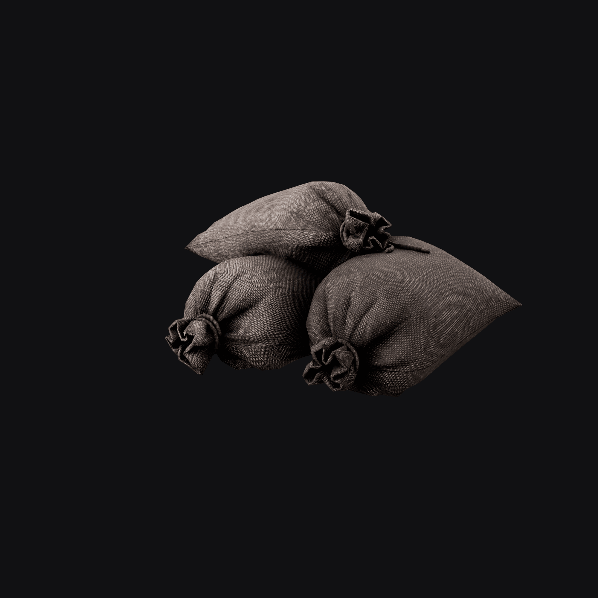 Burlap Sack B, free Blender 3D model render