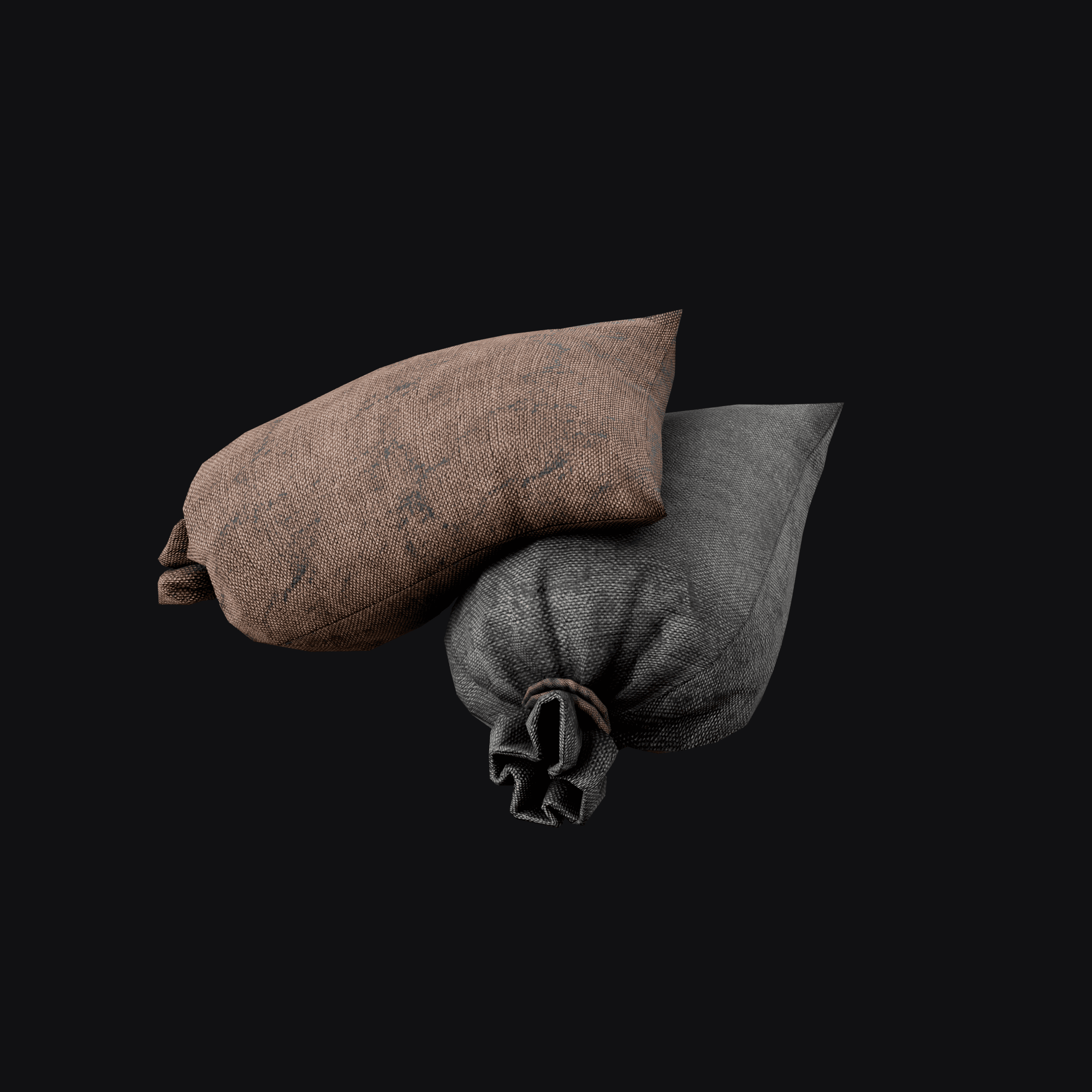 Burlap Sack, free Blender 3D model render