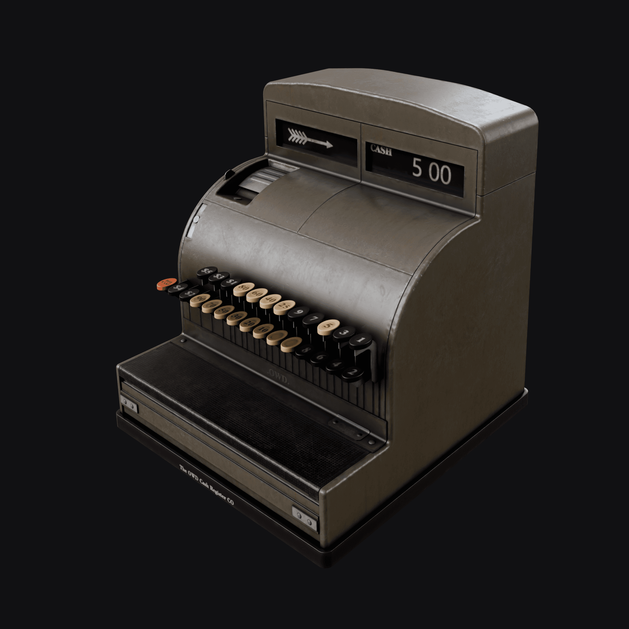 Cash Register, free Blender 3D model render