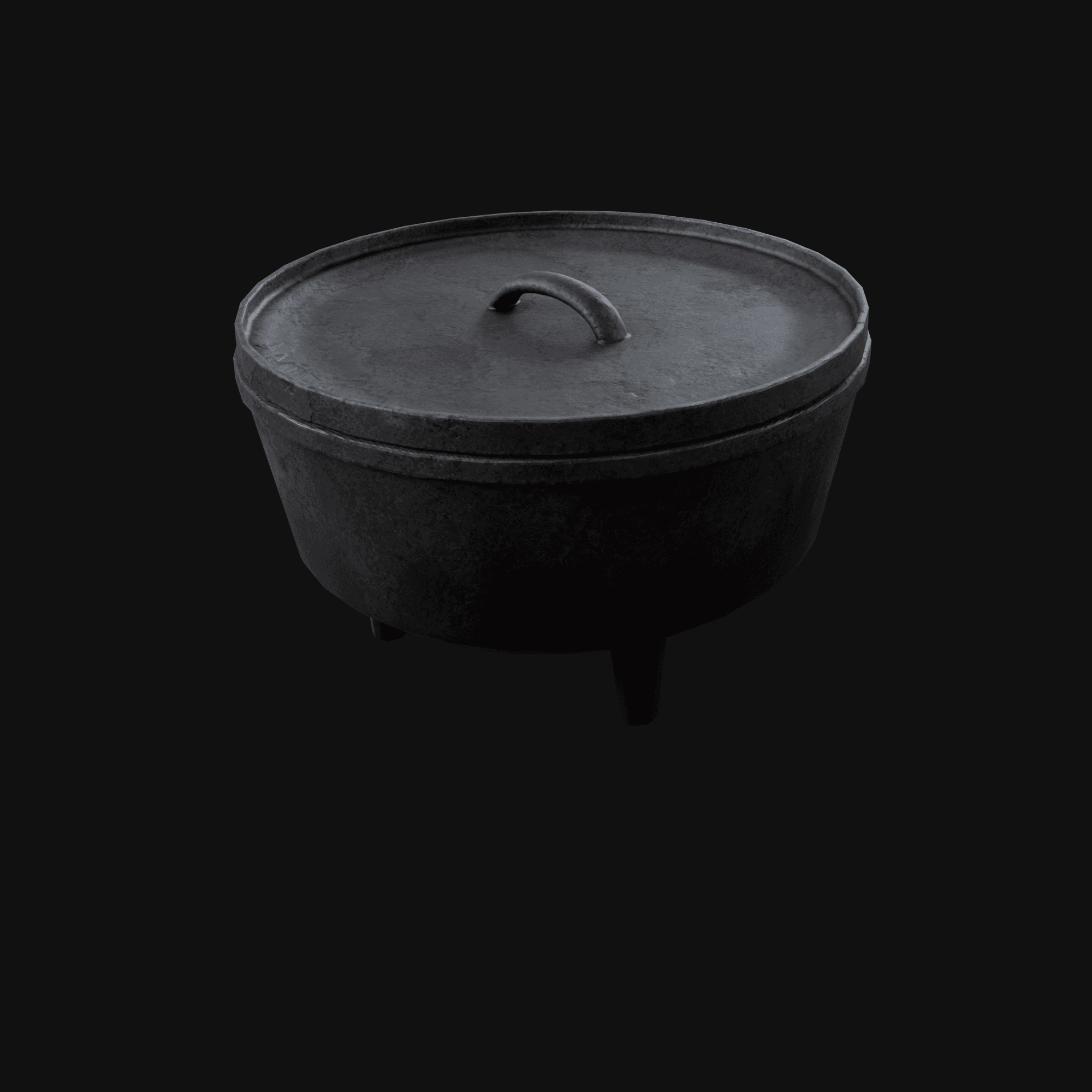 Cast Iron Dutch Oven, free Blender 3D model render