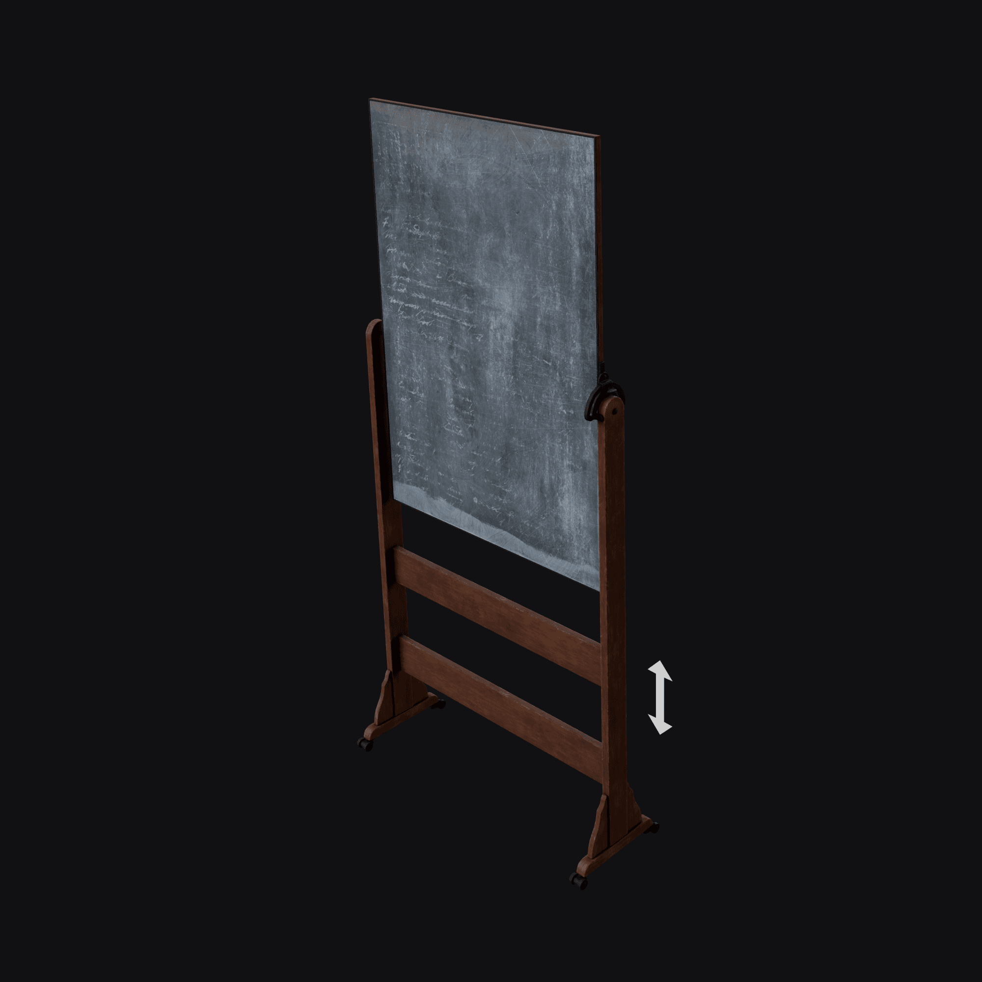 Chalkboard1800s, free Blender 3D model render
