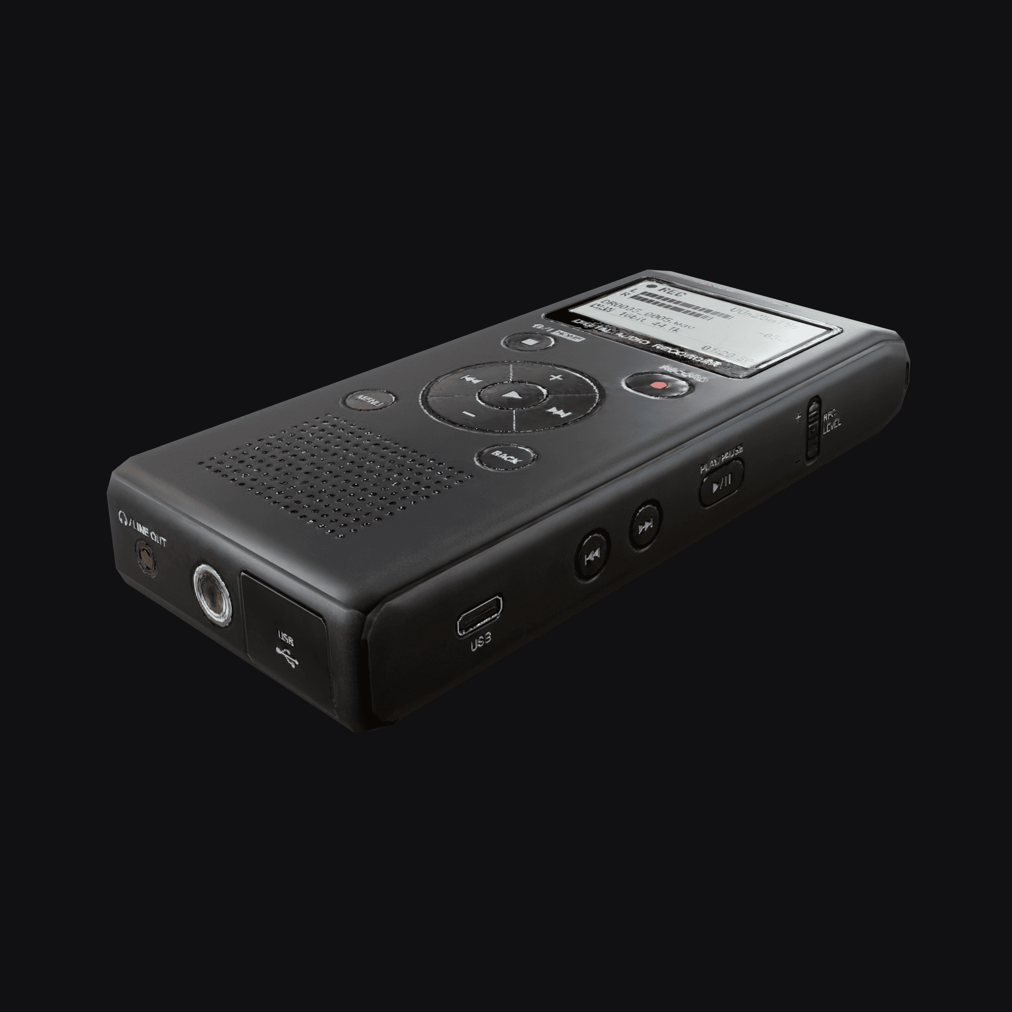 Digital Recorder, free Blender 3D model render