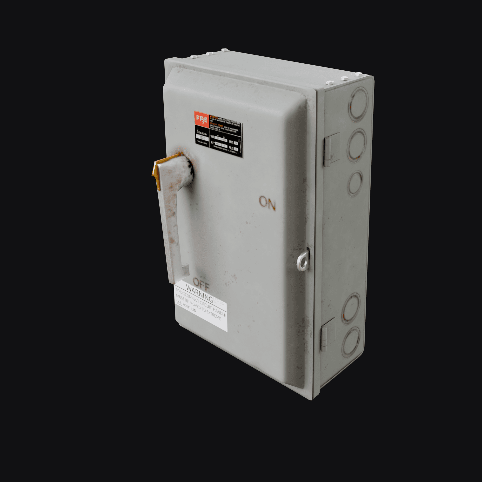 Electric Box B, free Blender 3D model render