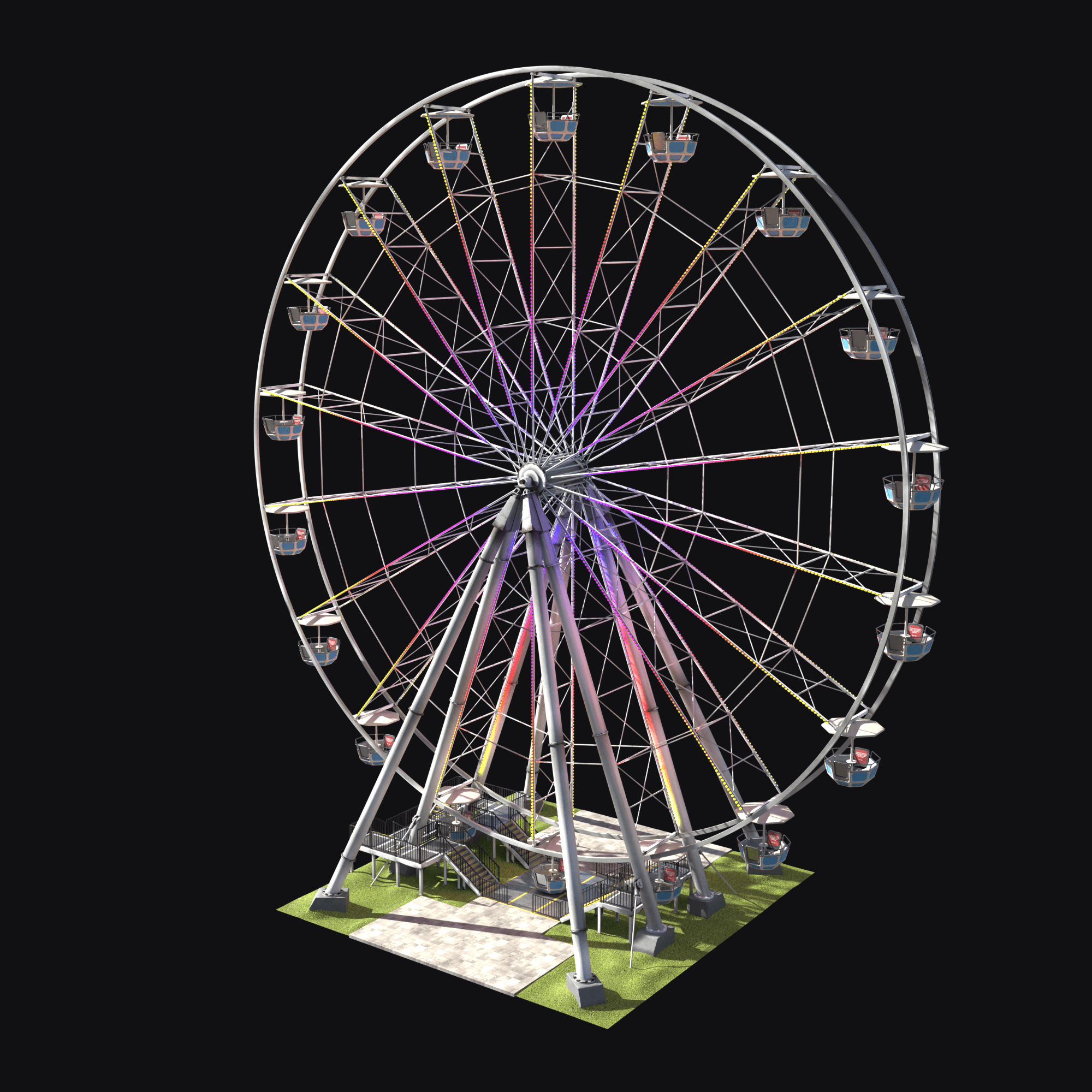 Ferris Wheel, free Blender 3D model render