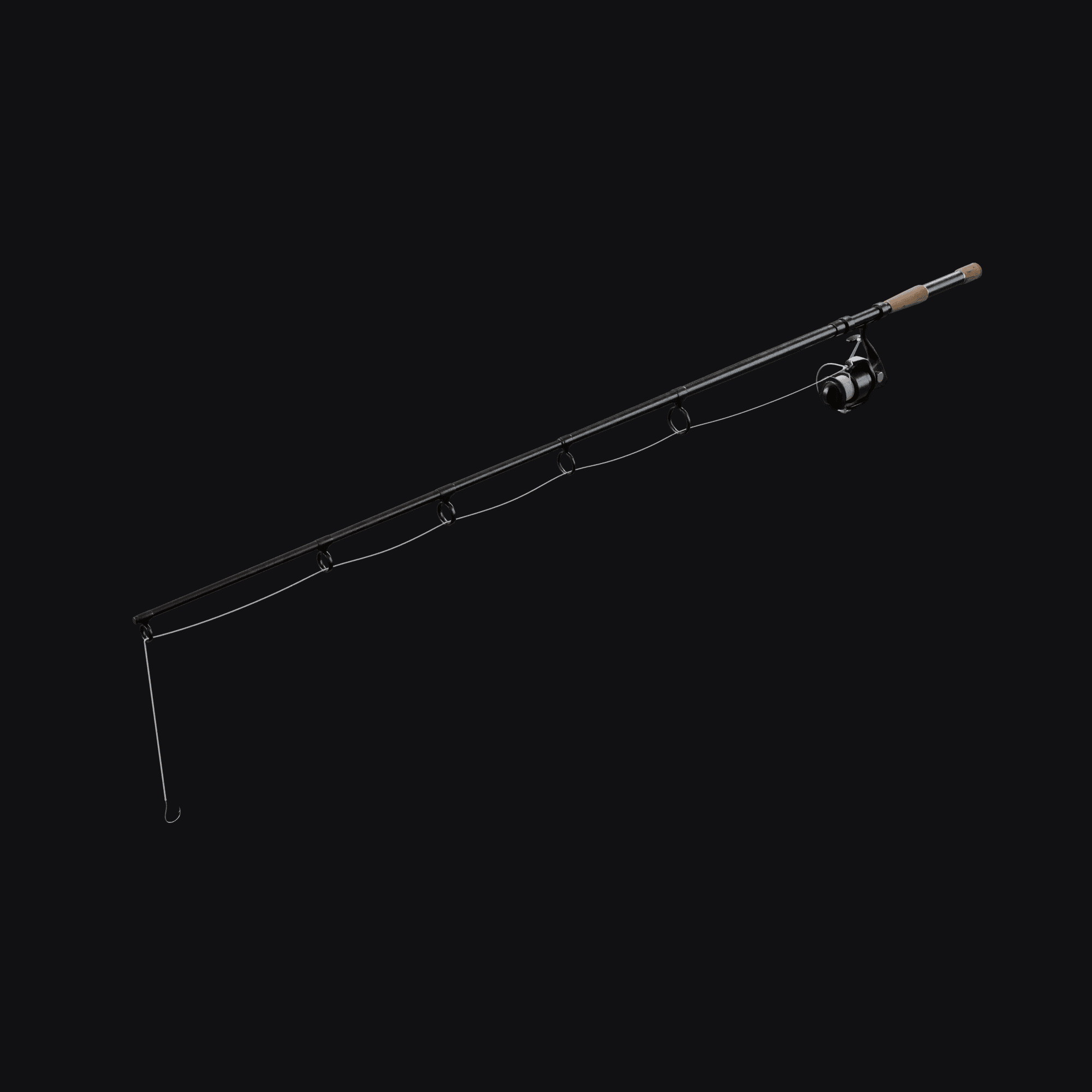Fishing Rod, free Blender 3D model render