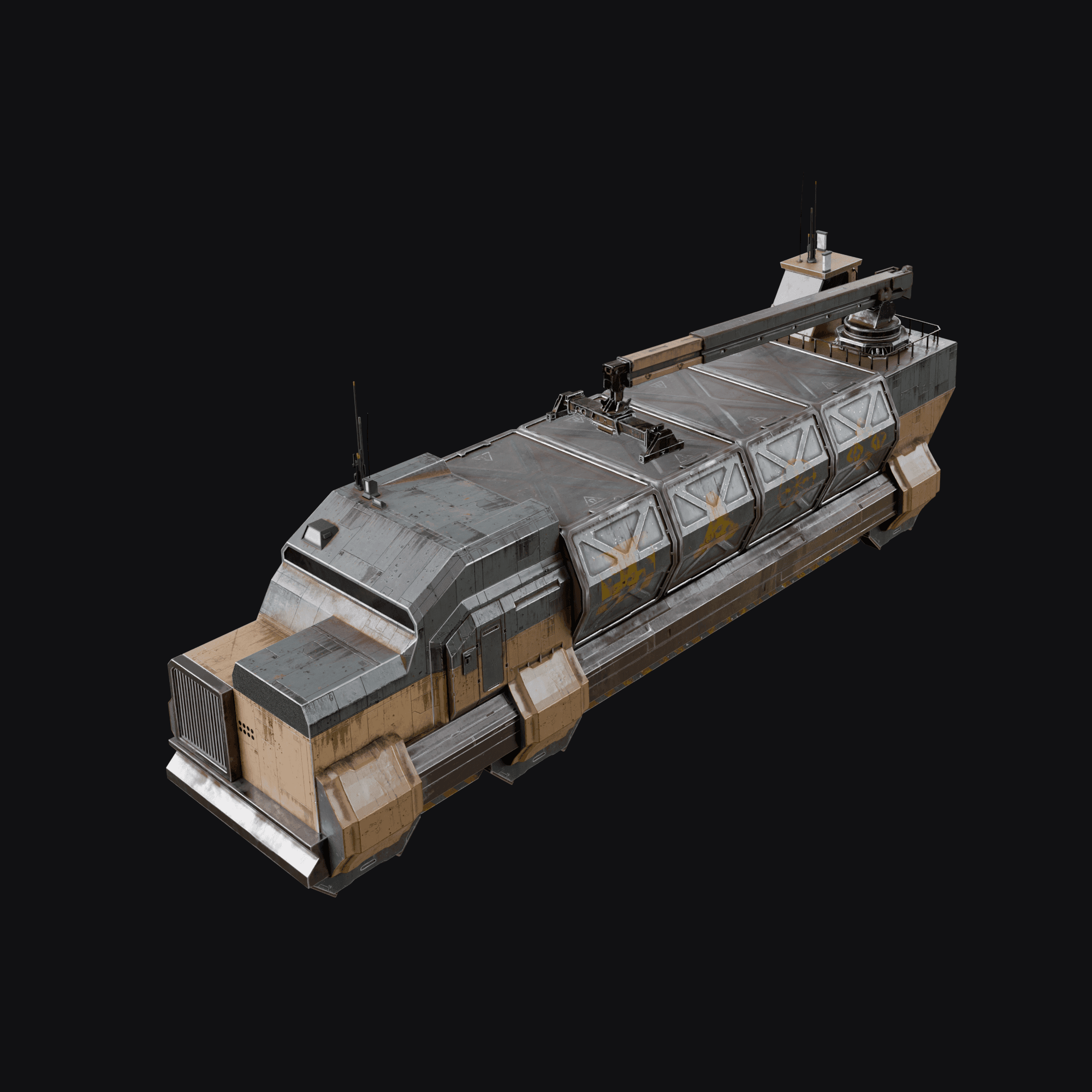 Flying Cargo Truck, free Blender 3D model render