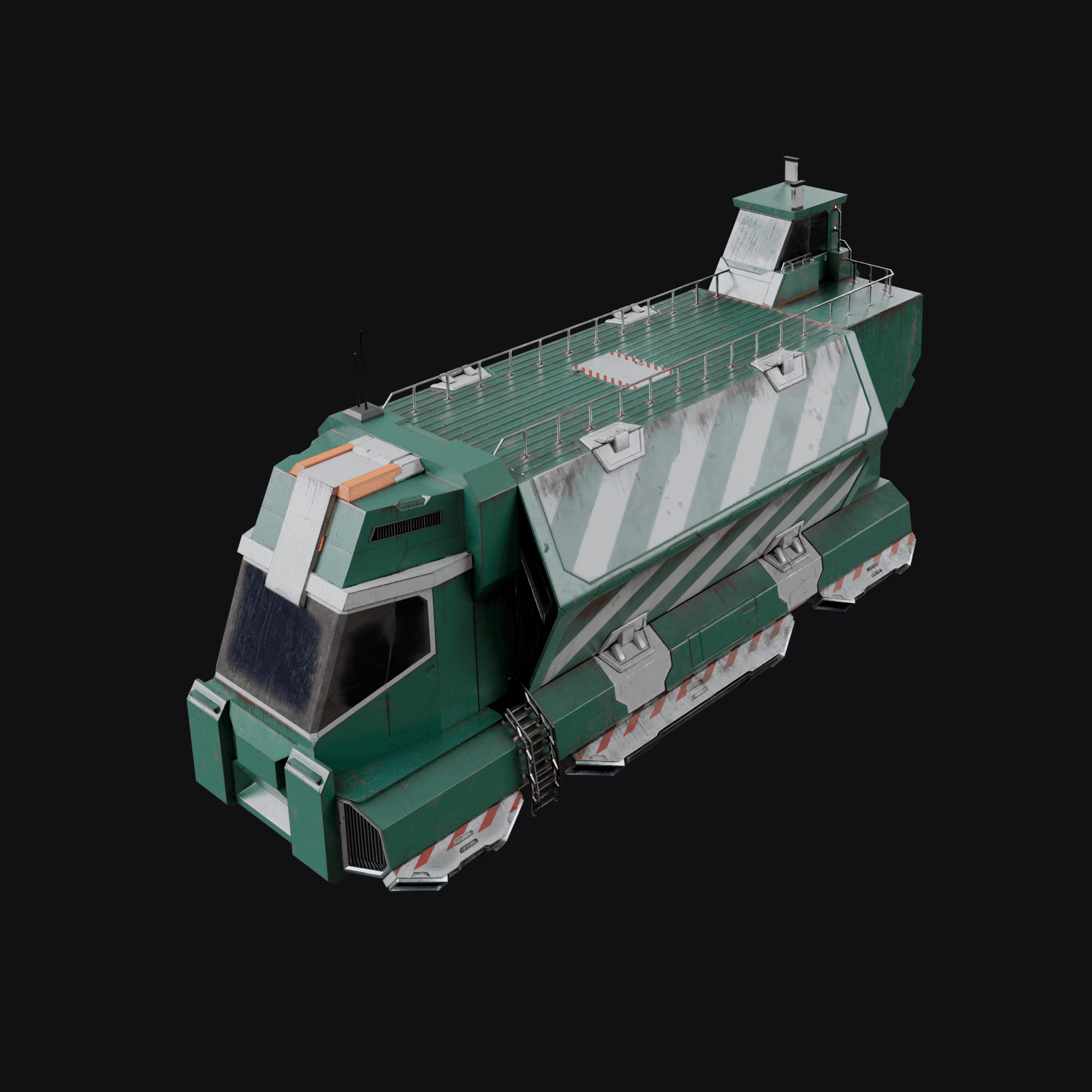 Flying Garbage Truck, free Blender 3D model render