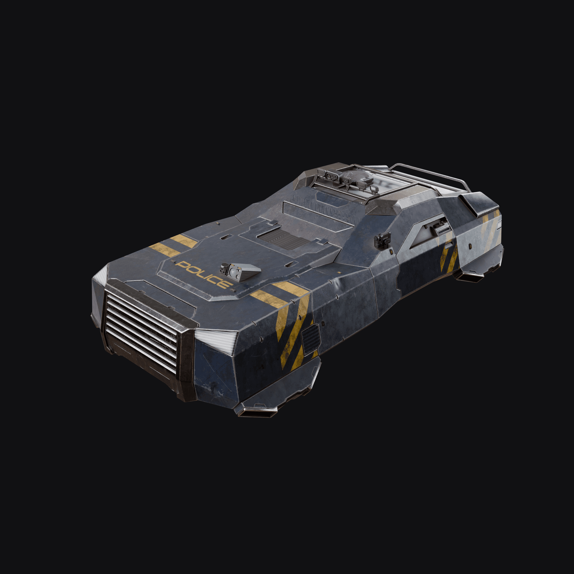 Flying Police Vehicle, free Blender 3D model render