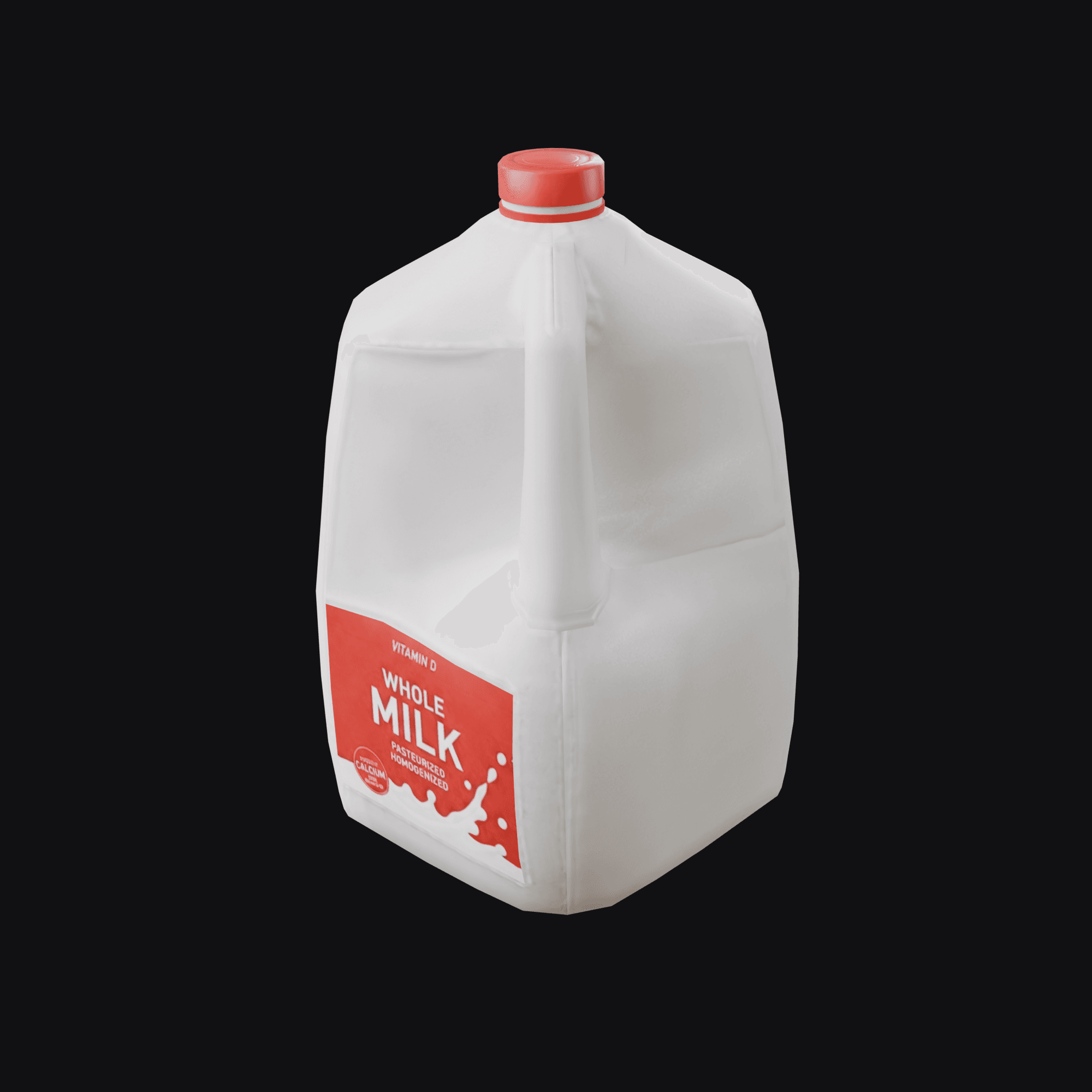 Gallon Milk Jug, free Blender 3D model render