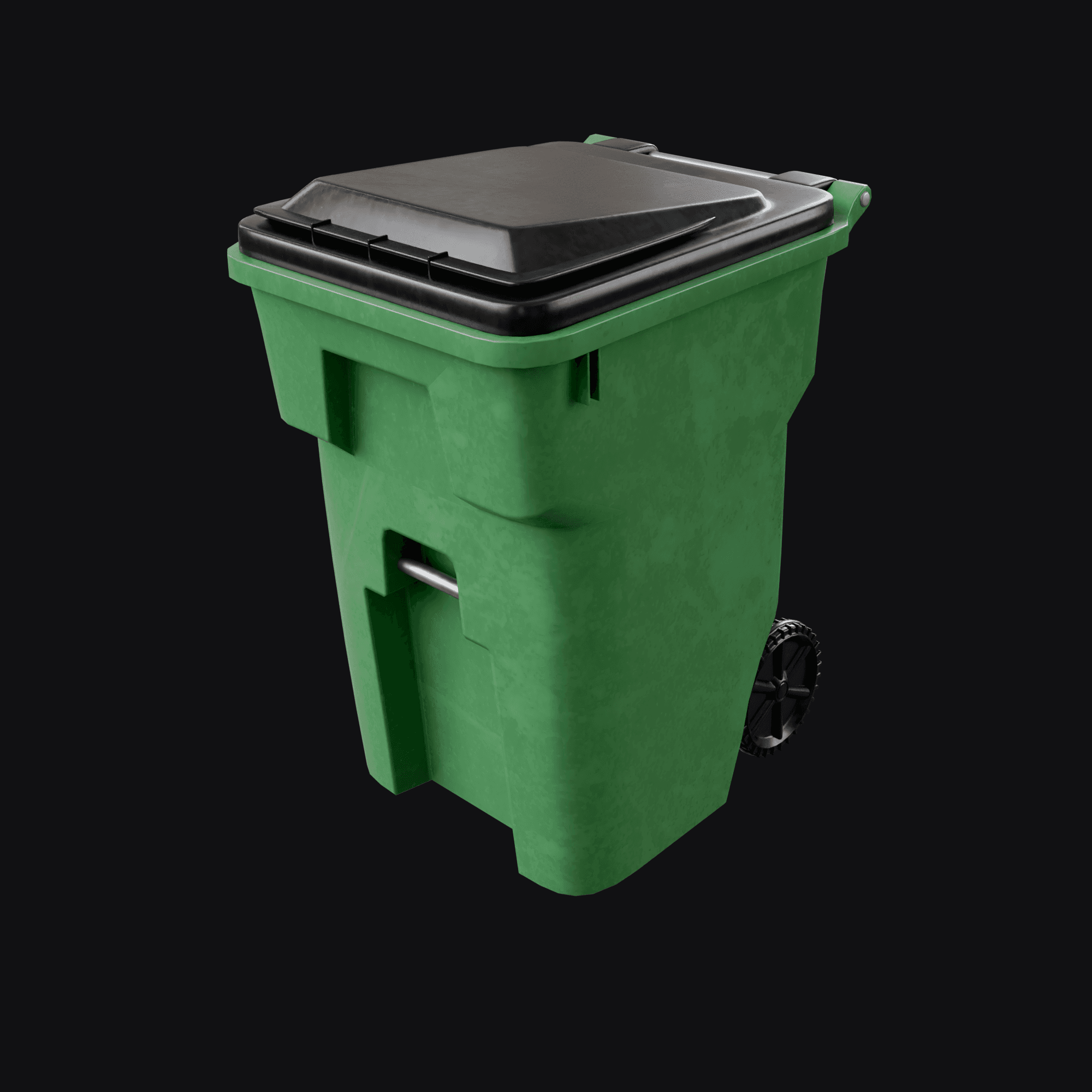 Garbage Bin, free Blender 3D model render