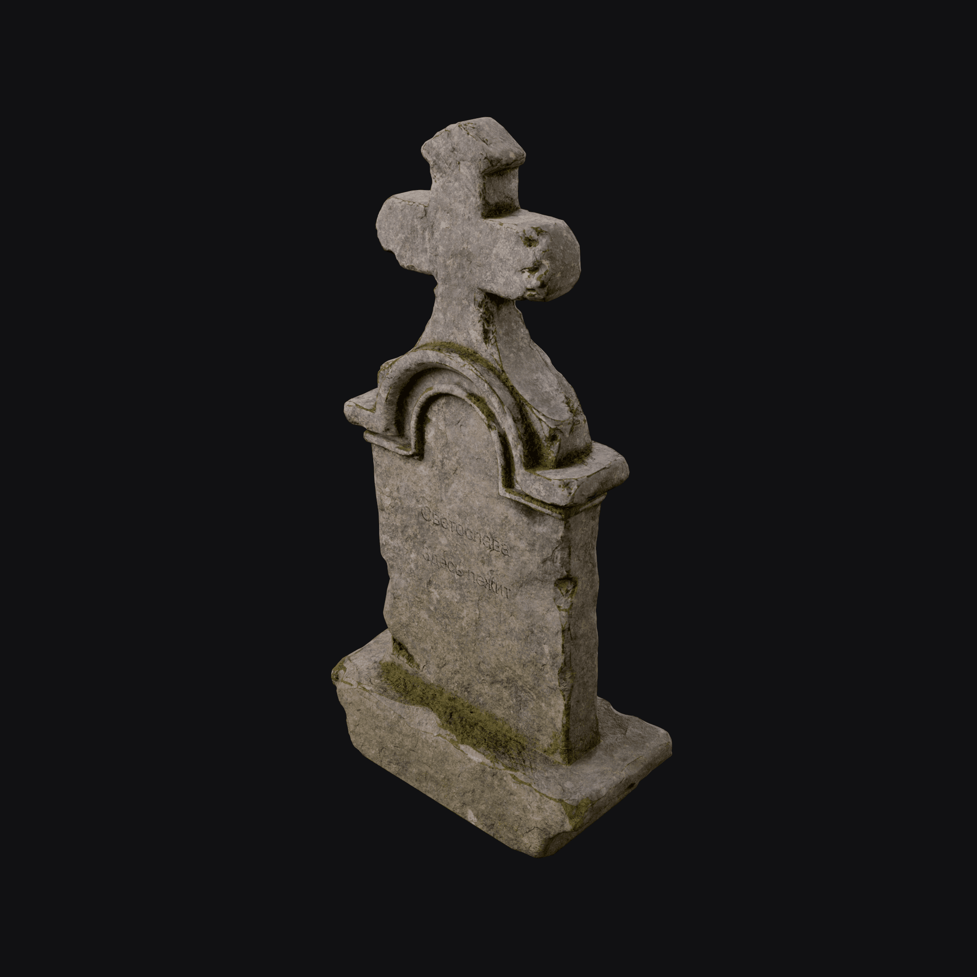Gravestone A, free Blender 3D model render