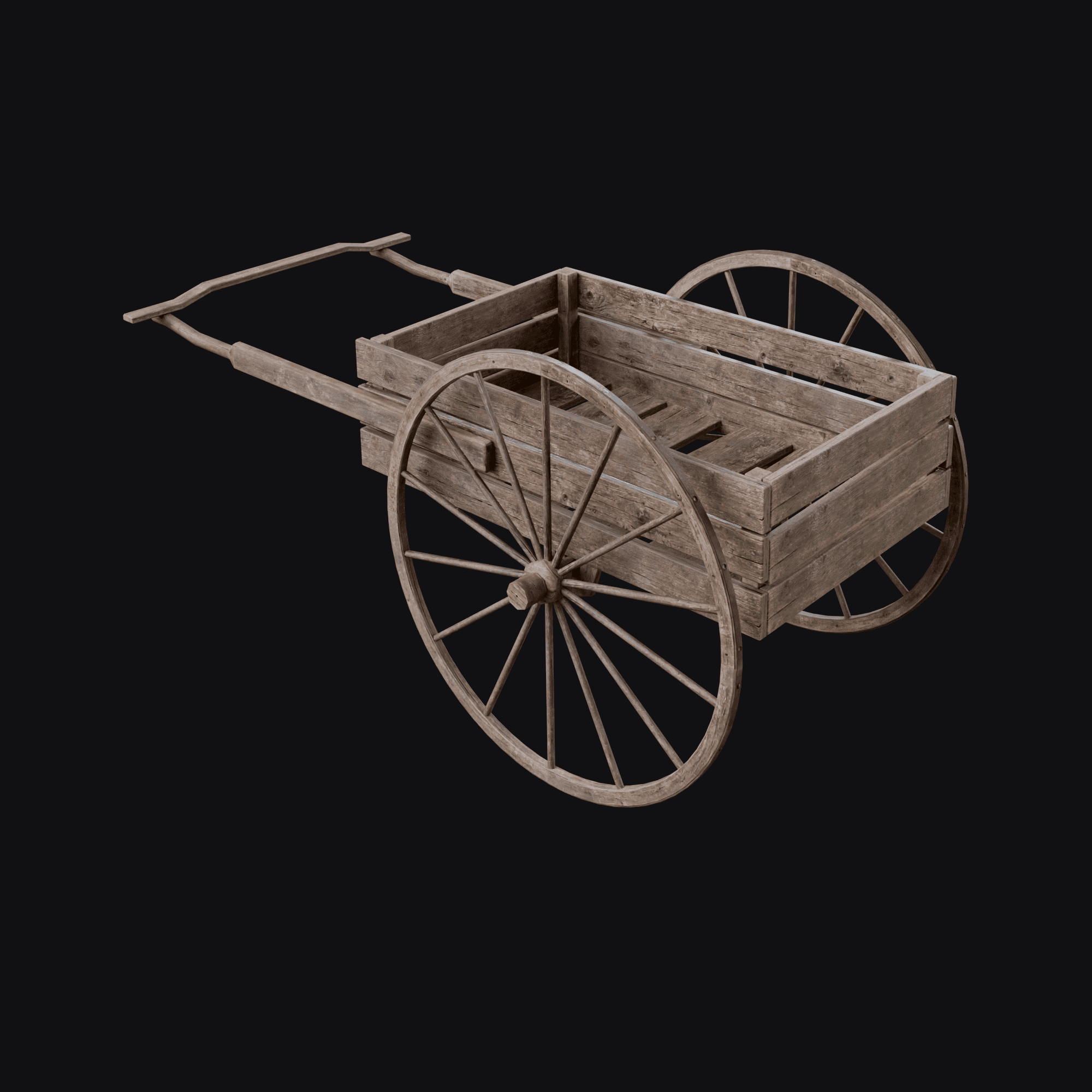 Handcart, free Blender 3D model render