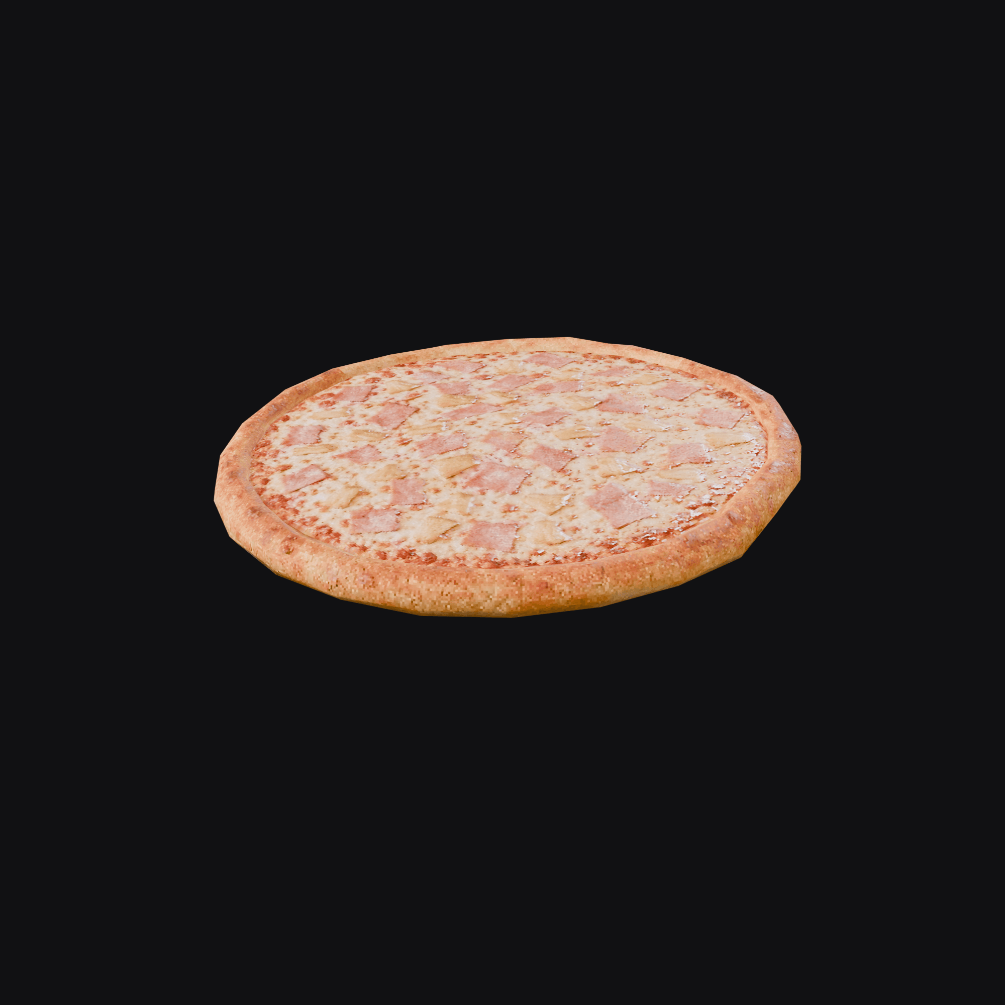 Hawaiian Pizza, free Blender 3D model render