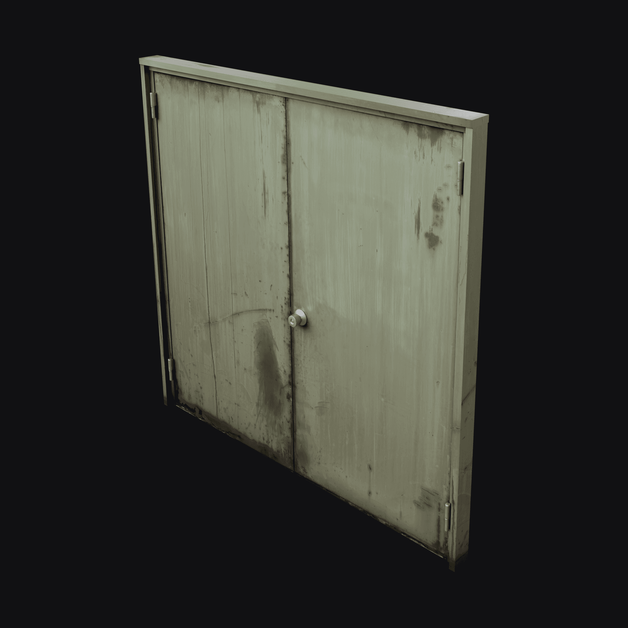 Industrial Double Doors, free Blender 3D model render