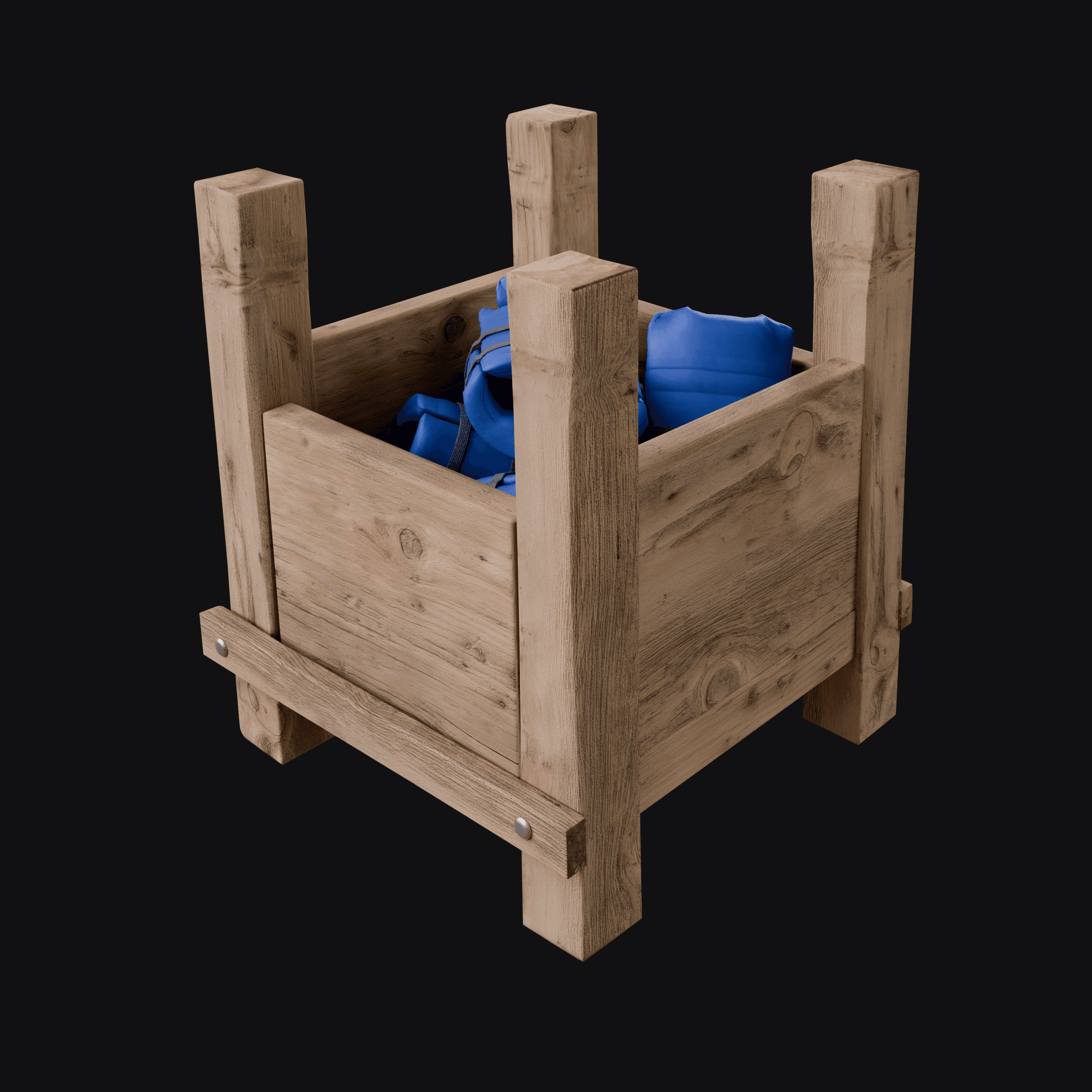Life Jacket Bin, free Blender 3D model render
