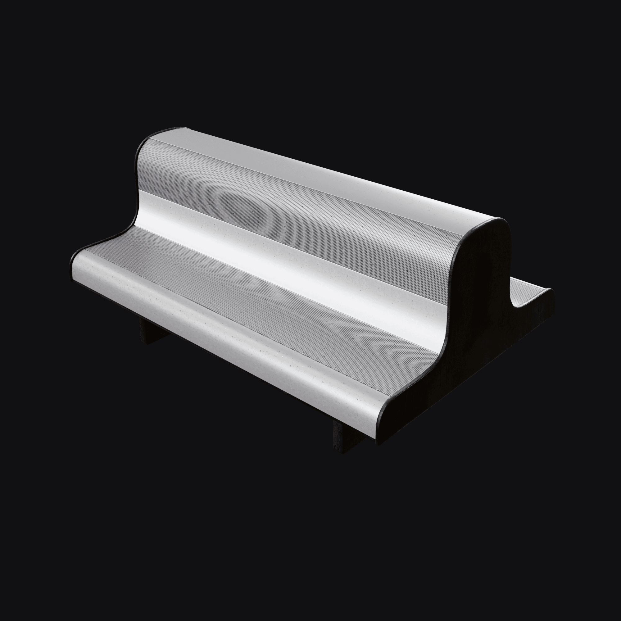 Metal Bench, free Blender 3D model render