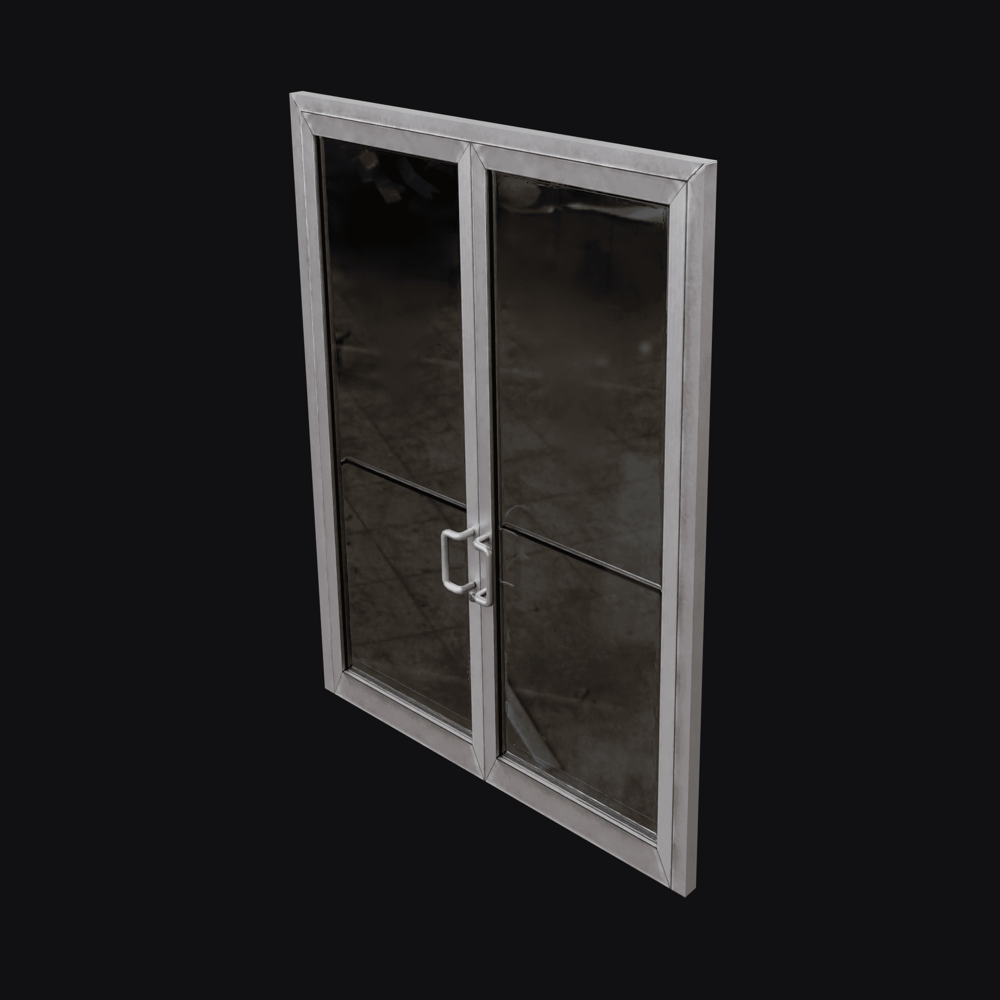 Metal Double Door, free Blender 3D model render