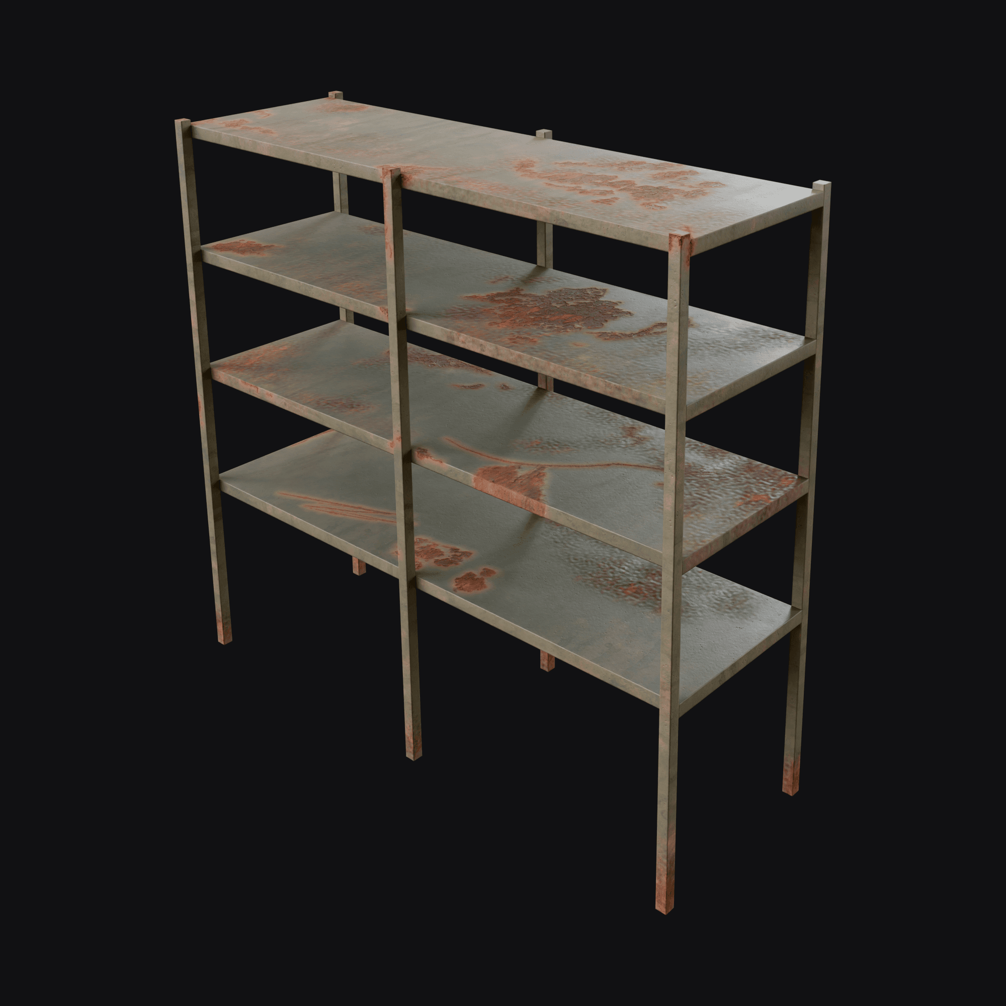 Metal Shelf B, free Blender 3D model render