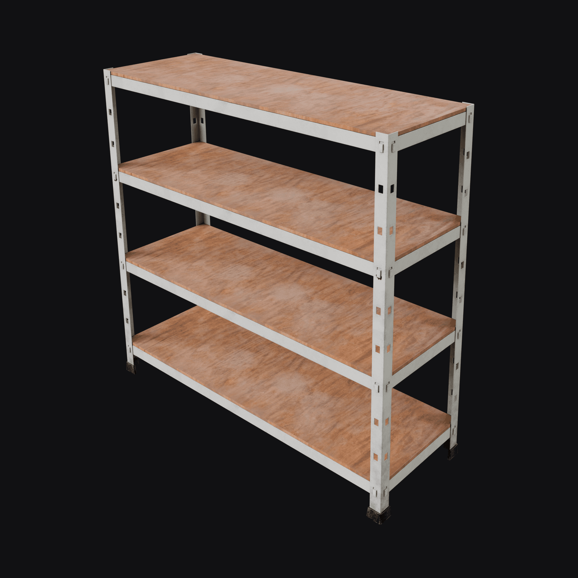 Metal Shelf, free Blender 3D model render