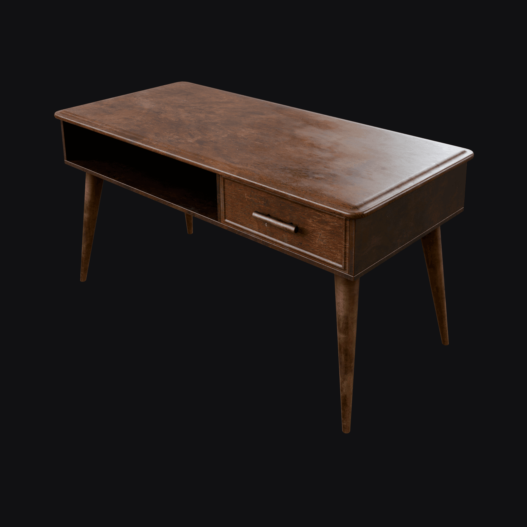 Motel Desk, free Blender 3D model render