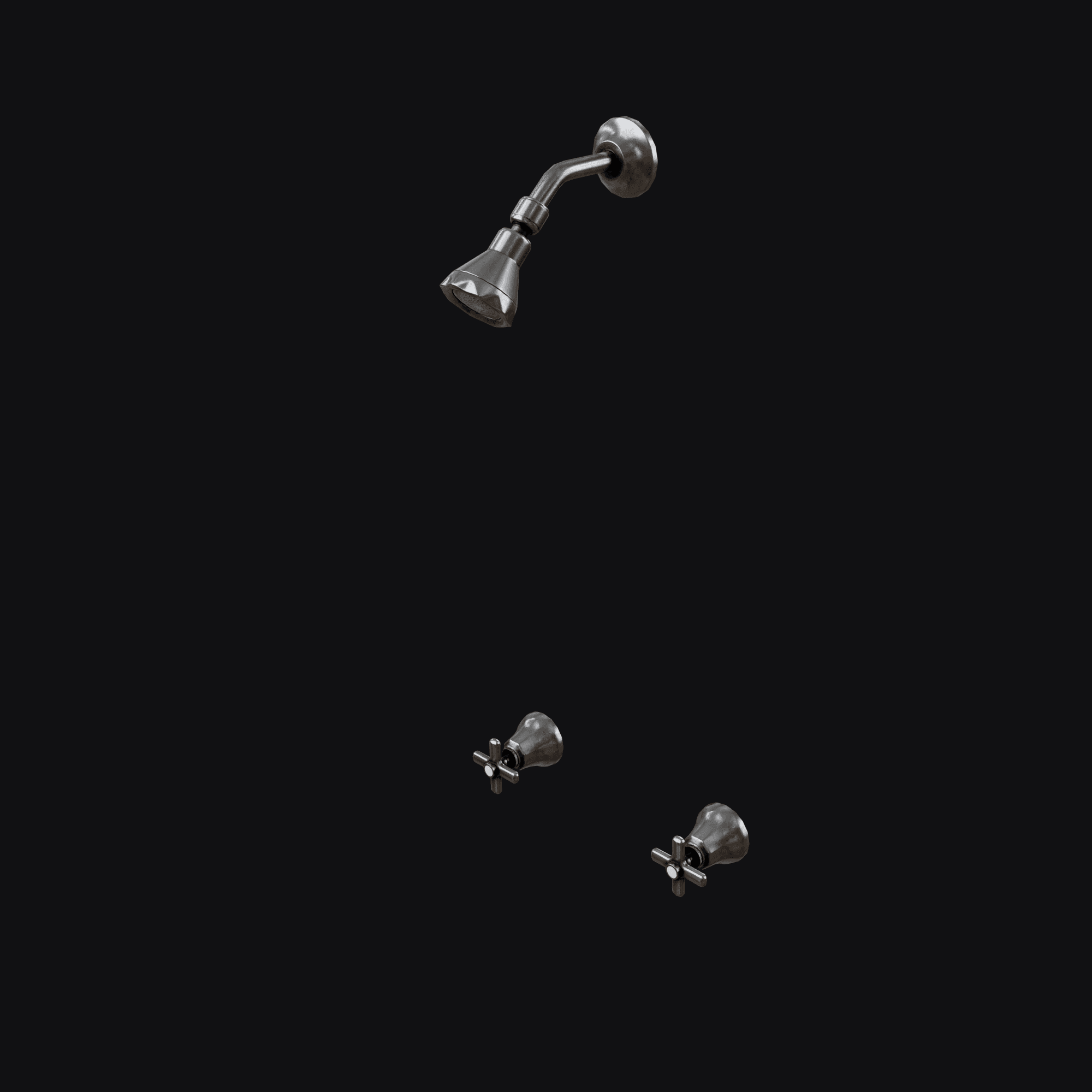 Motel Shower, free Blender 3D model render