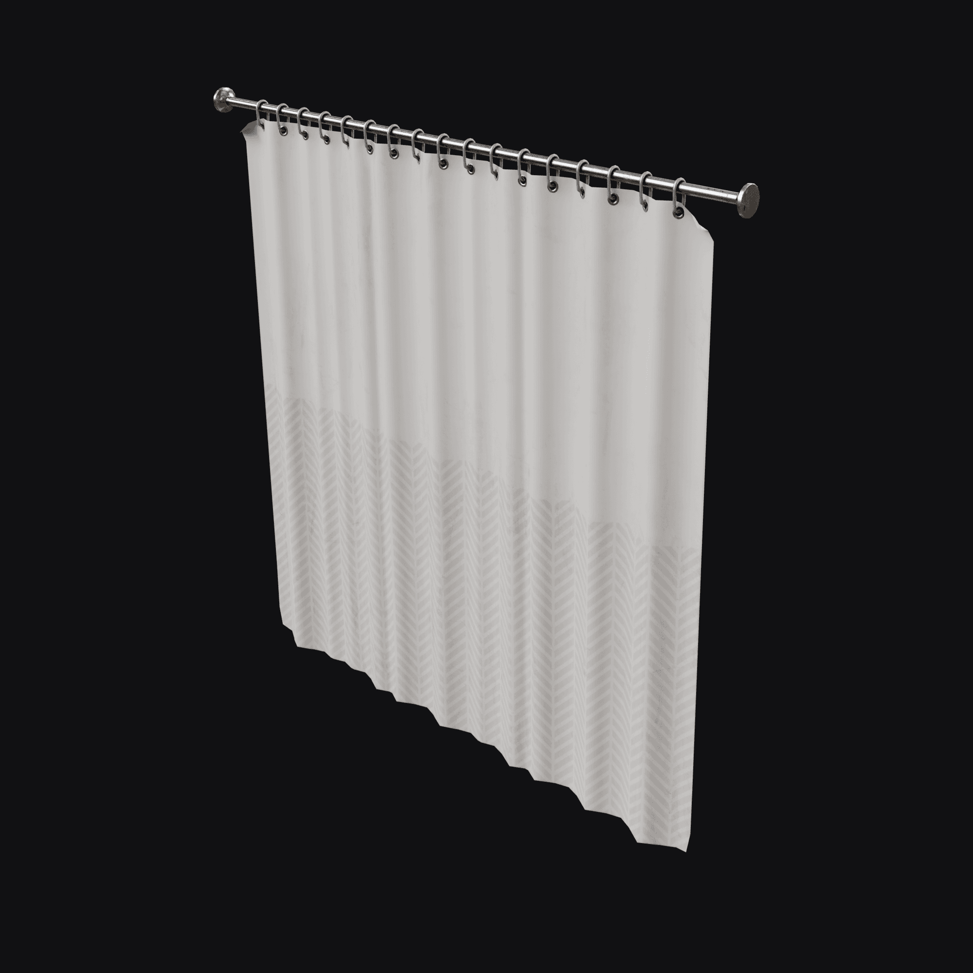 Motel Shower Curtain, free Blender 3D model render