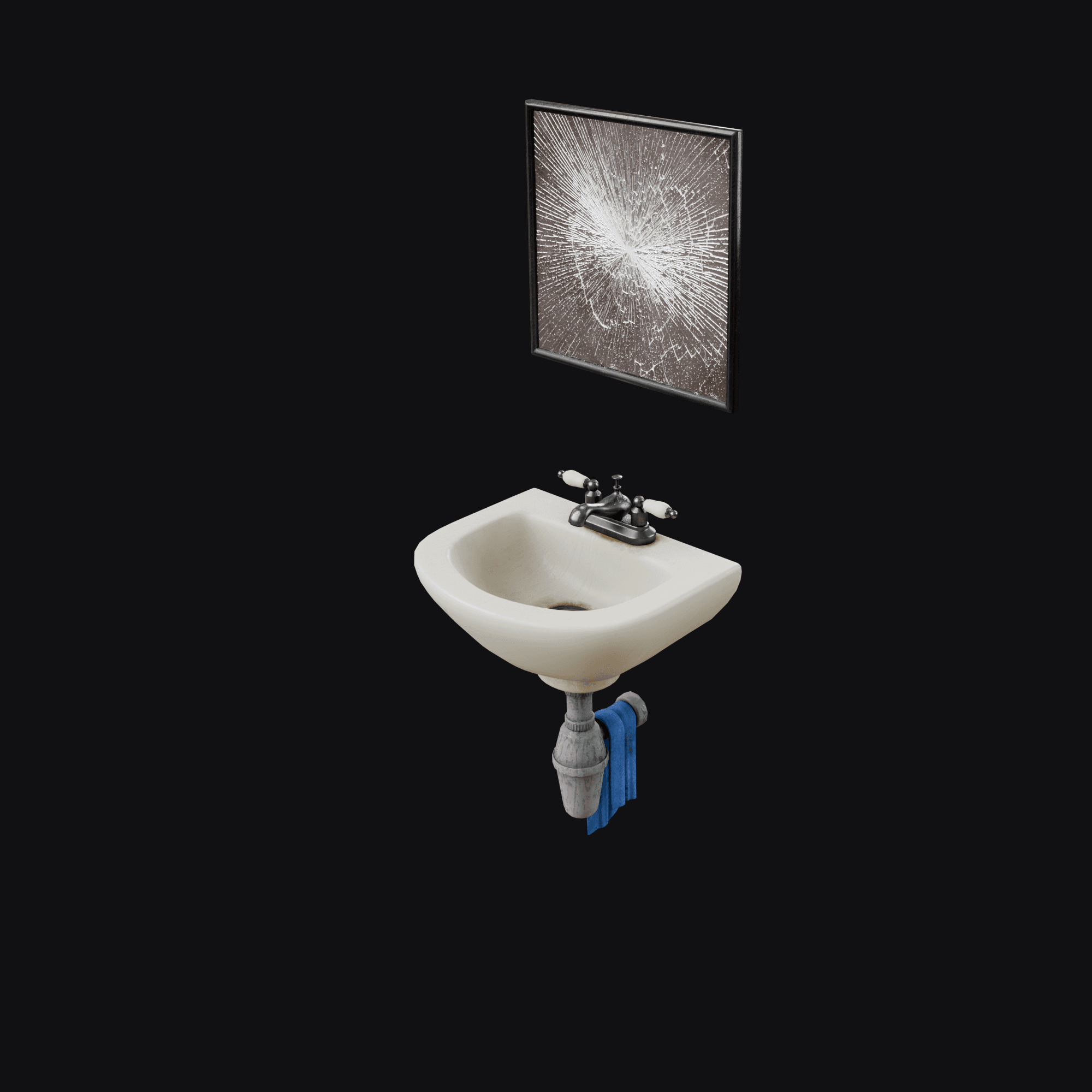 Motel Sink, free Blender 3D model render