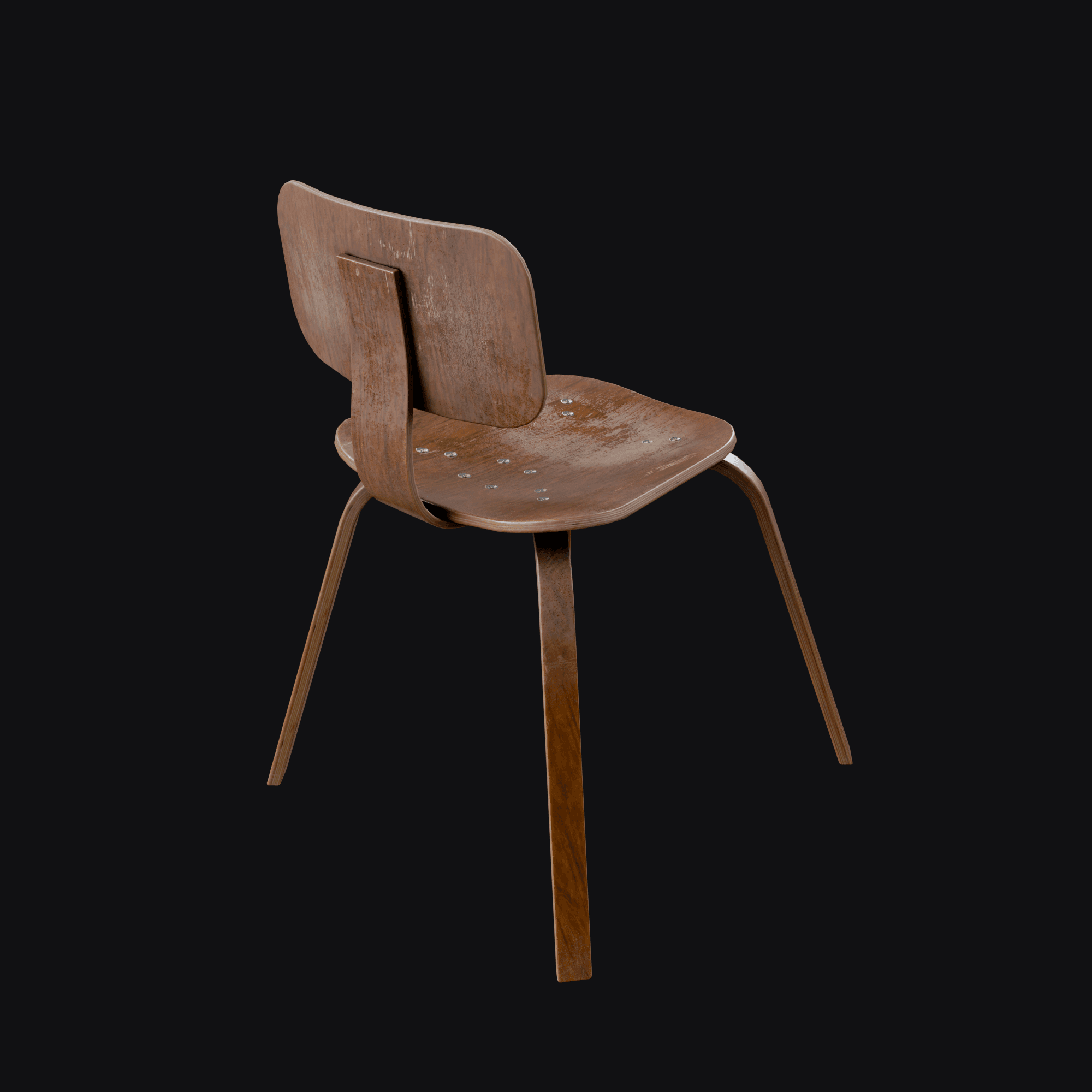 Motel Wooden Chair, free Blender 3D model render