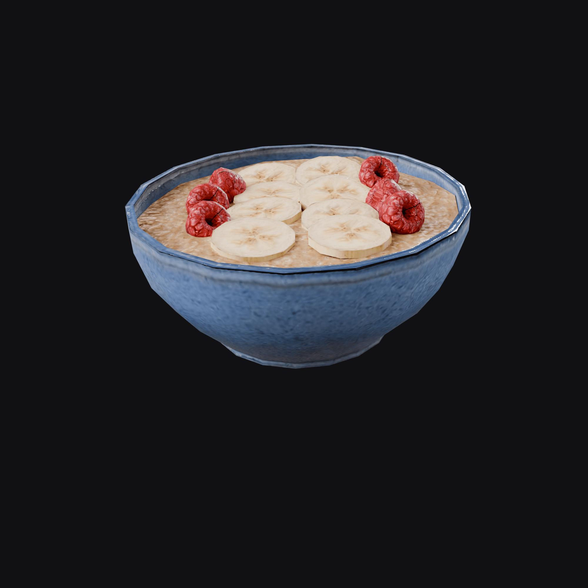 Oatmeal Bowl, free Blender 3D model render