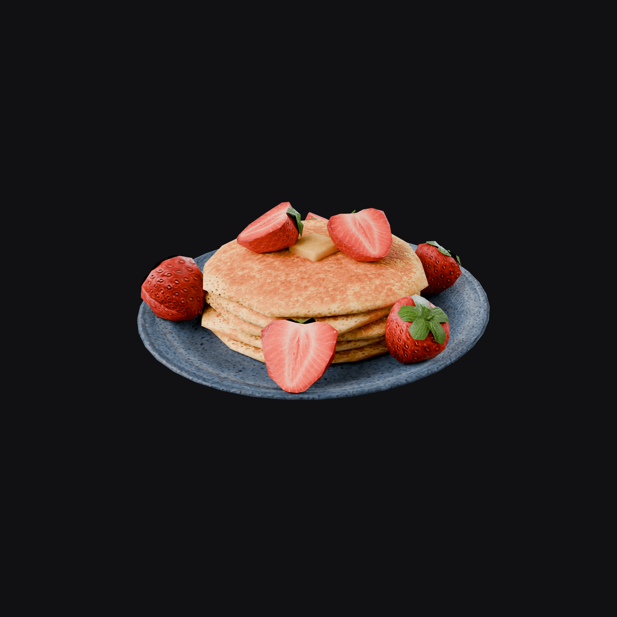 Pancakes, free Blender 3D model render
