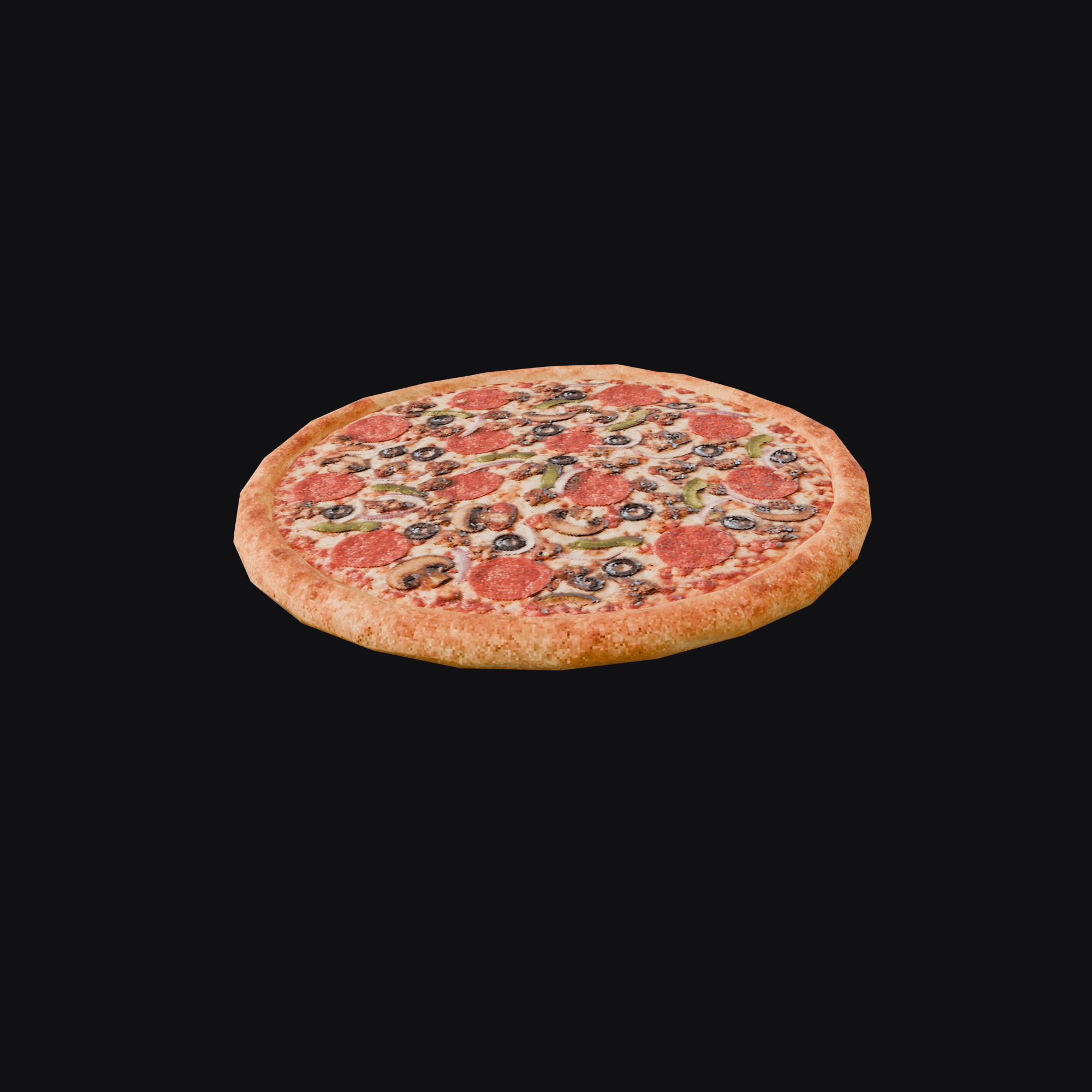 Pizza, free Blender 3D model render