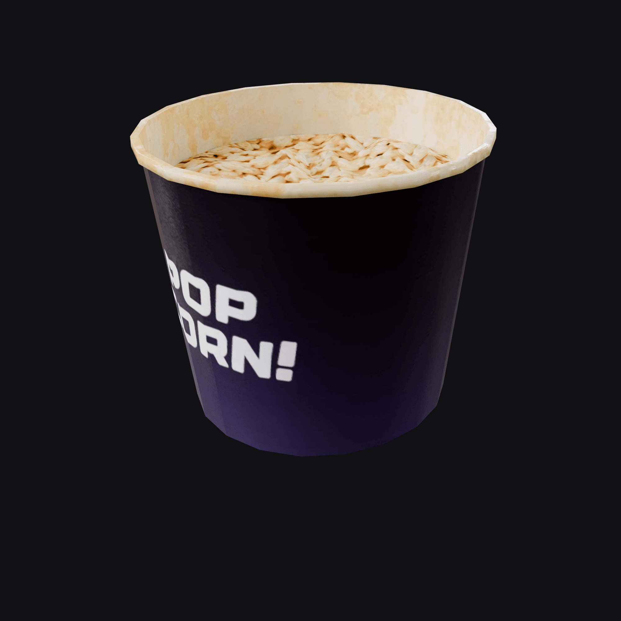 Popcorn Bucket, free Blender 3D model render