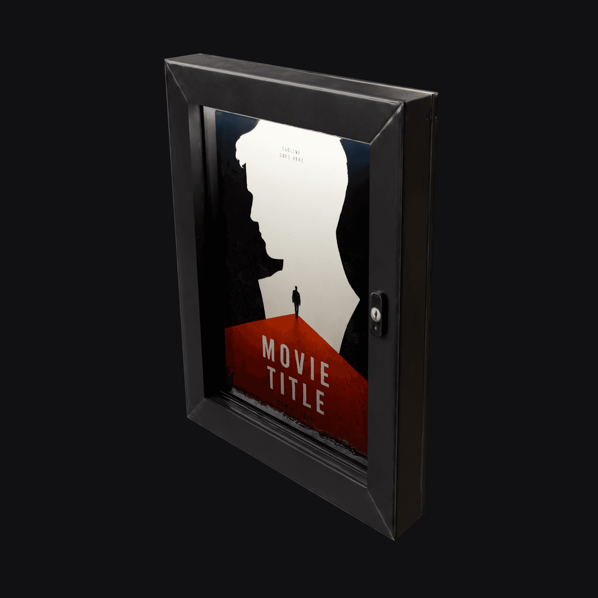 Poster Display Case, free Blender 3D model render