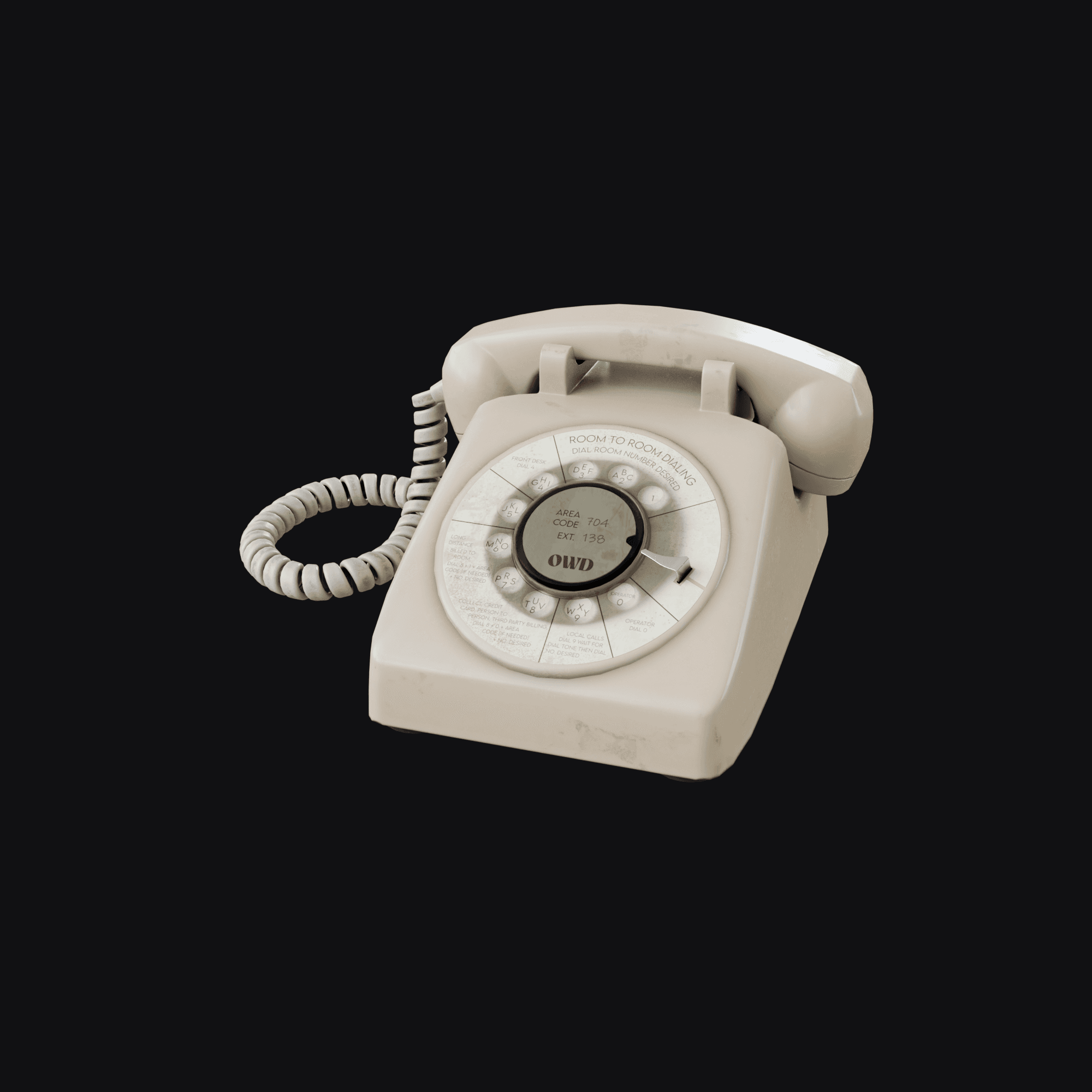 Rotary Phone, free Blender 3D model render