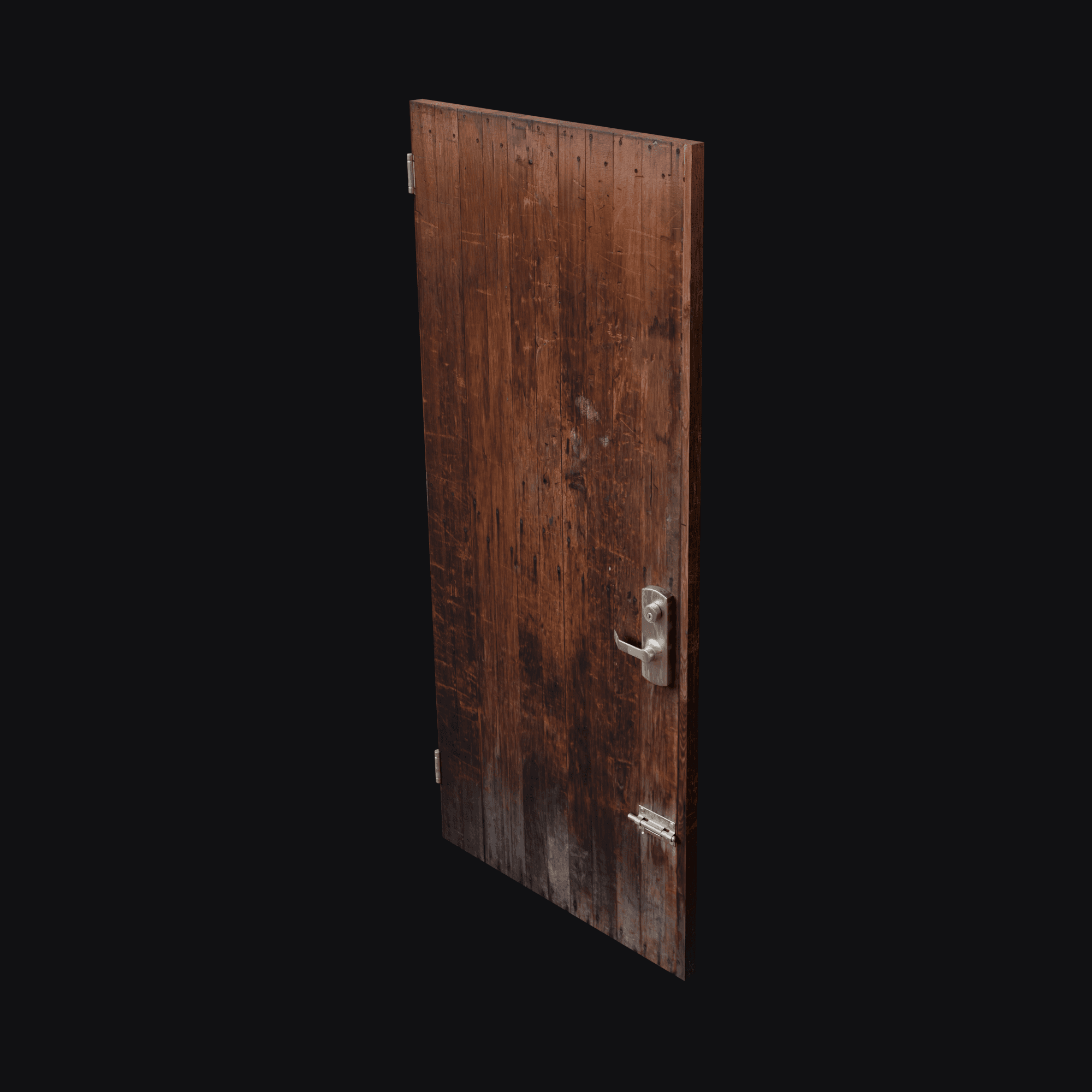 Rustic Wooden Door, free Blender 3D model render