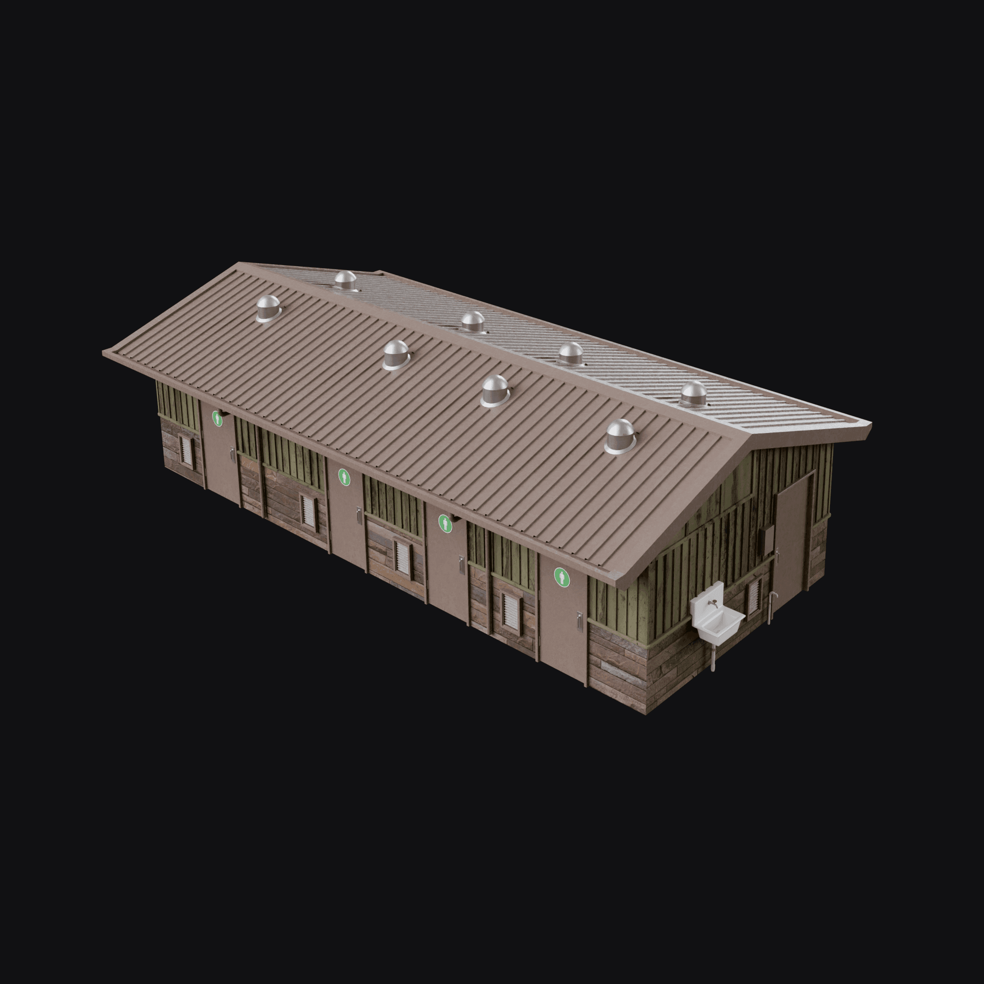Shower House, free Blender 3D model render