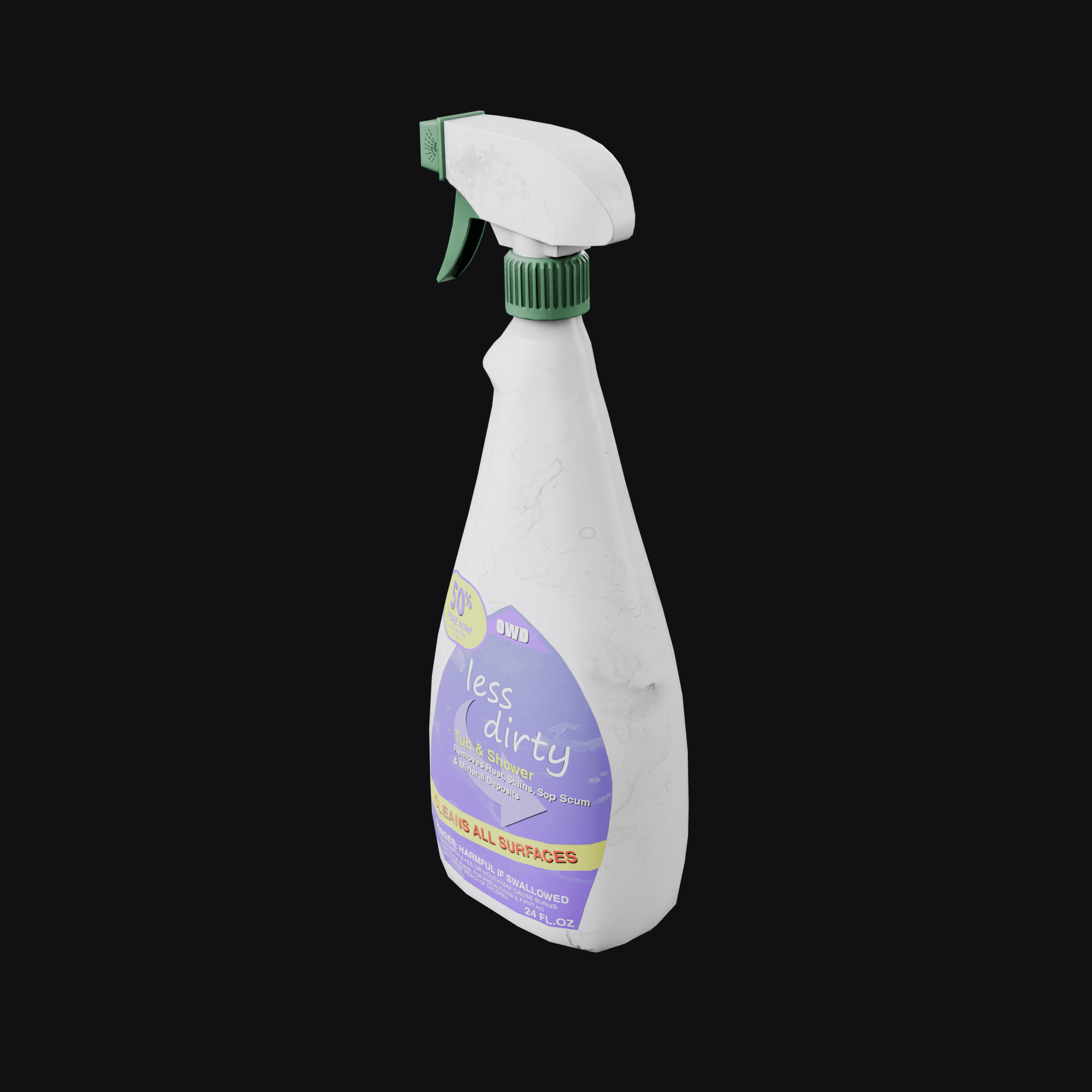 Spray Bottle, free Blender 3D model render