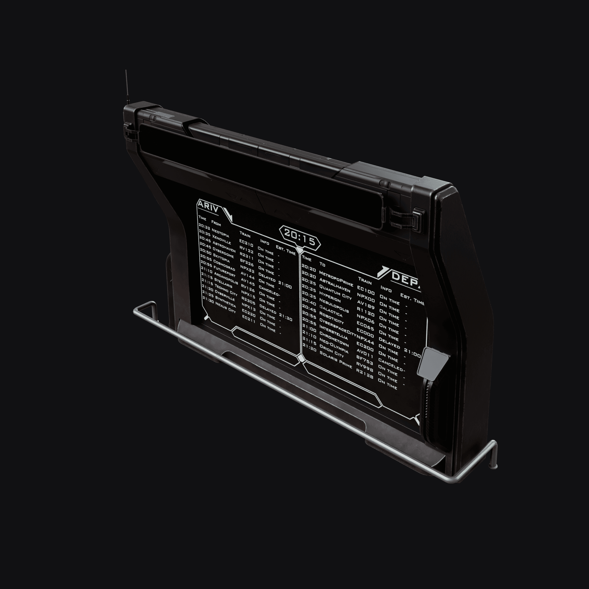 Subway Display Terminal, free Blender 3D model render