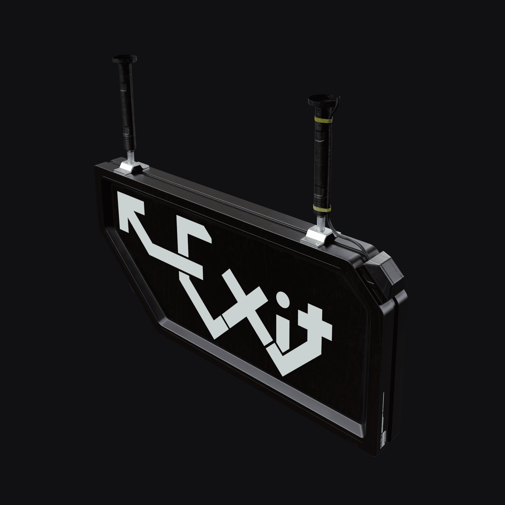 Subway Exit Sign, free Blender 3D model render