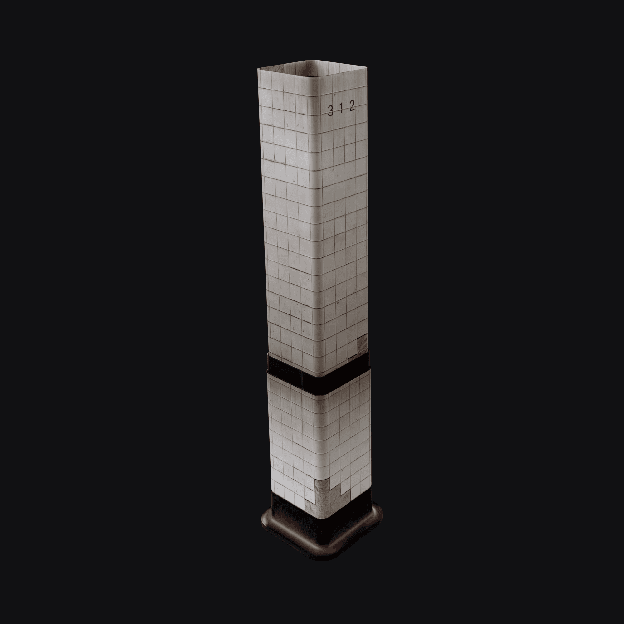Subway Pillar B, free Blender 3D model render
