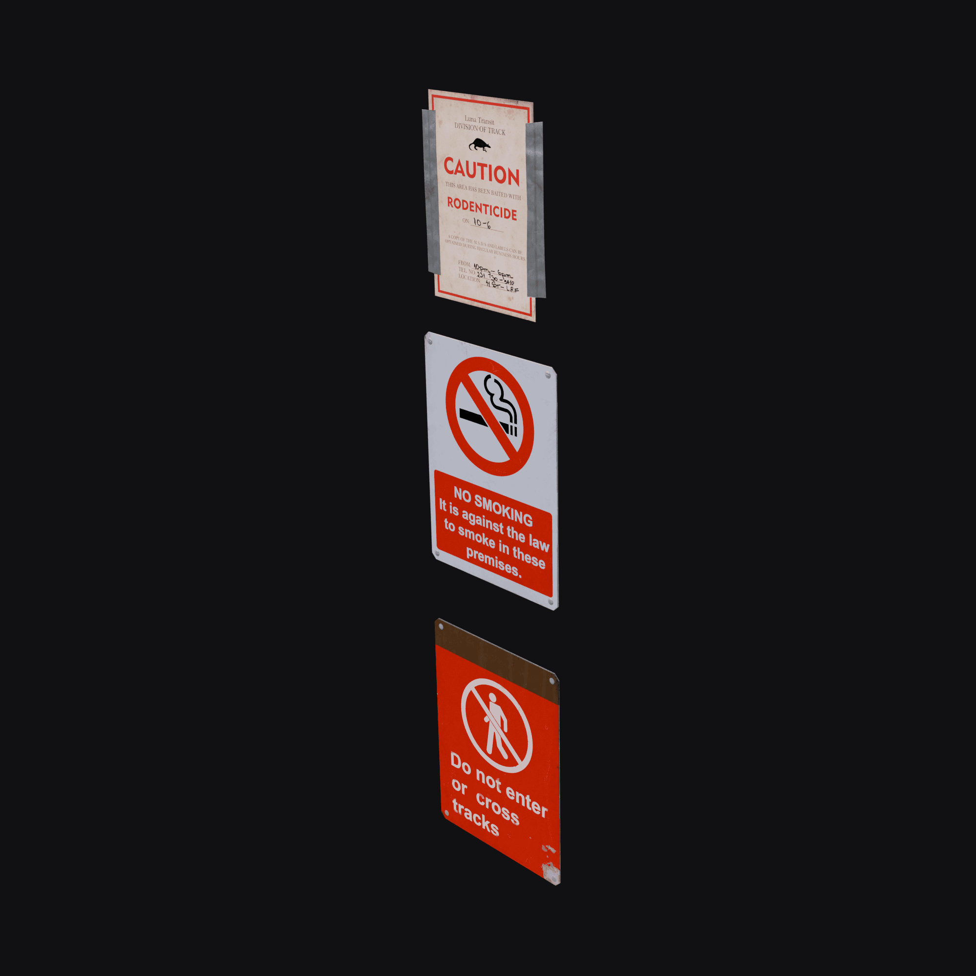 Subway Signs, free Blender 3D model render
