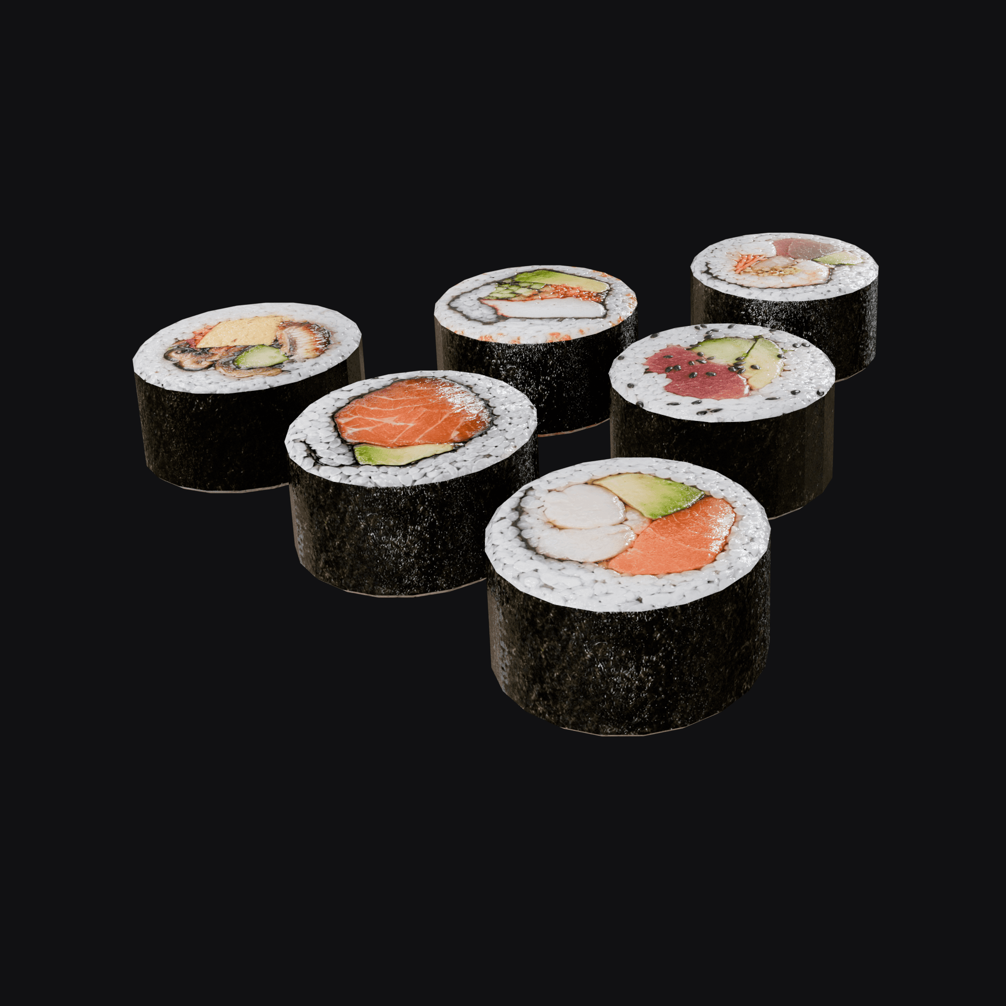 Sushi, free Blender 3D model render