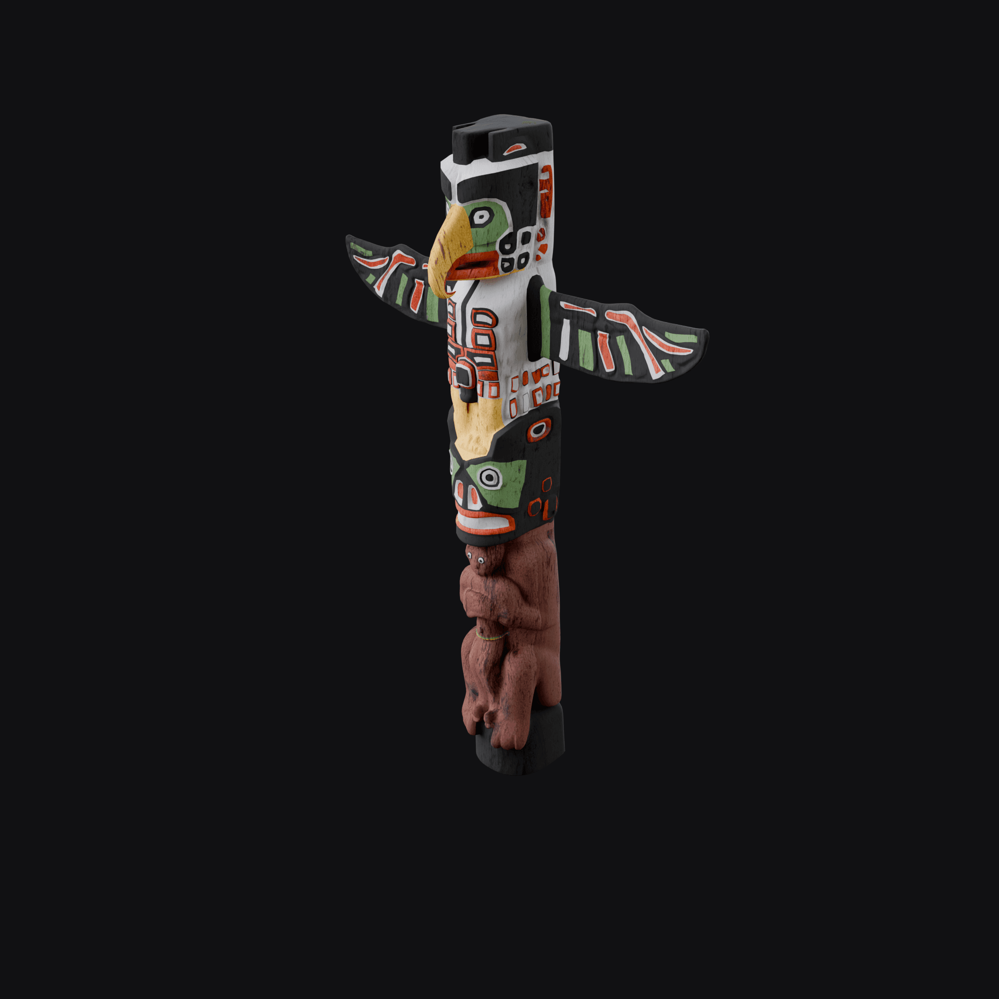 Totem Pole, free Blender 3D model render