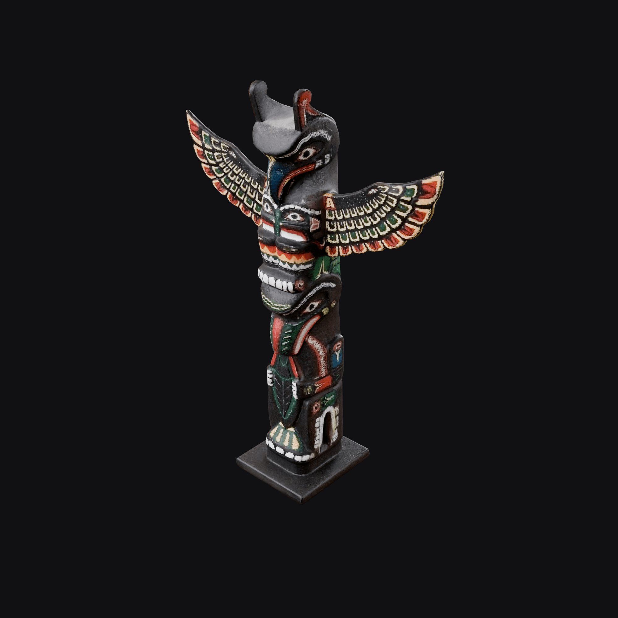 Totem Pole 2, free Blender 3D model render