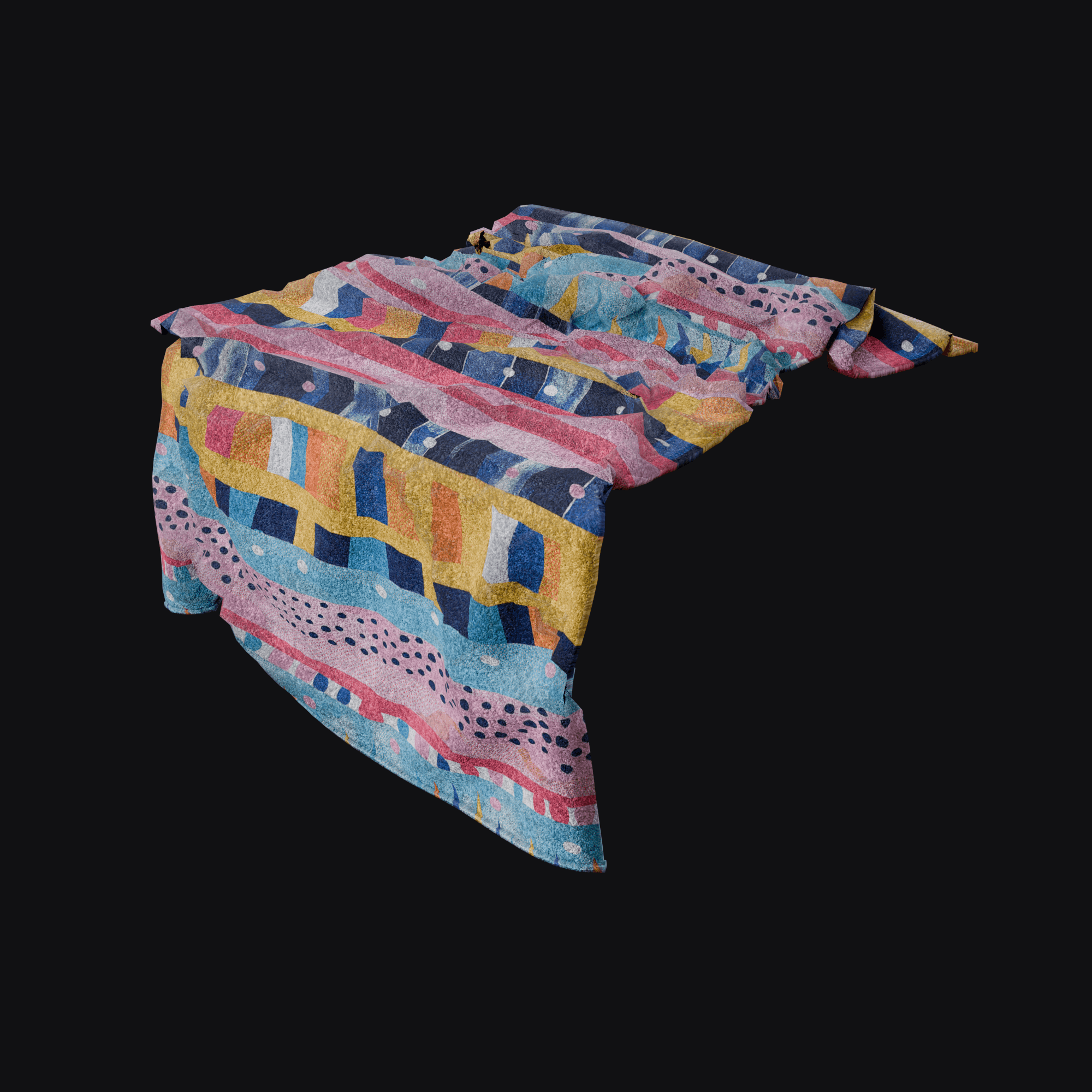 Towel F, free Blender 3D model render